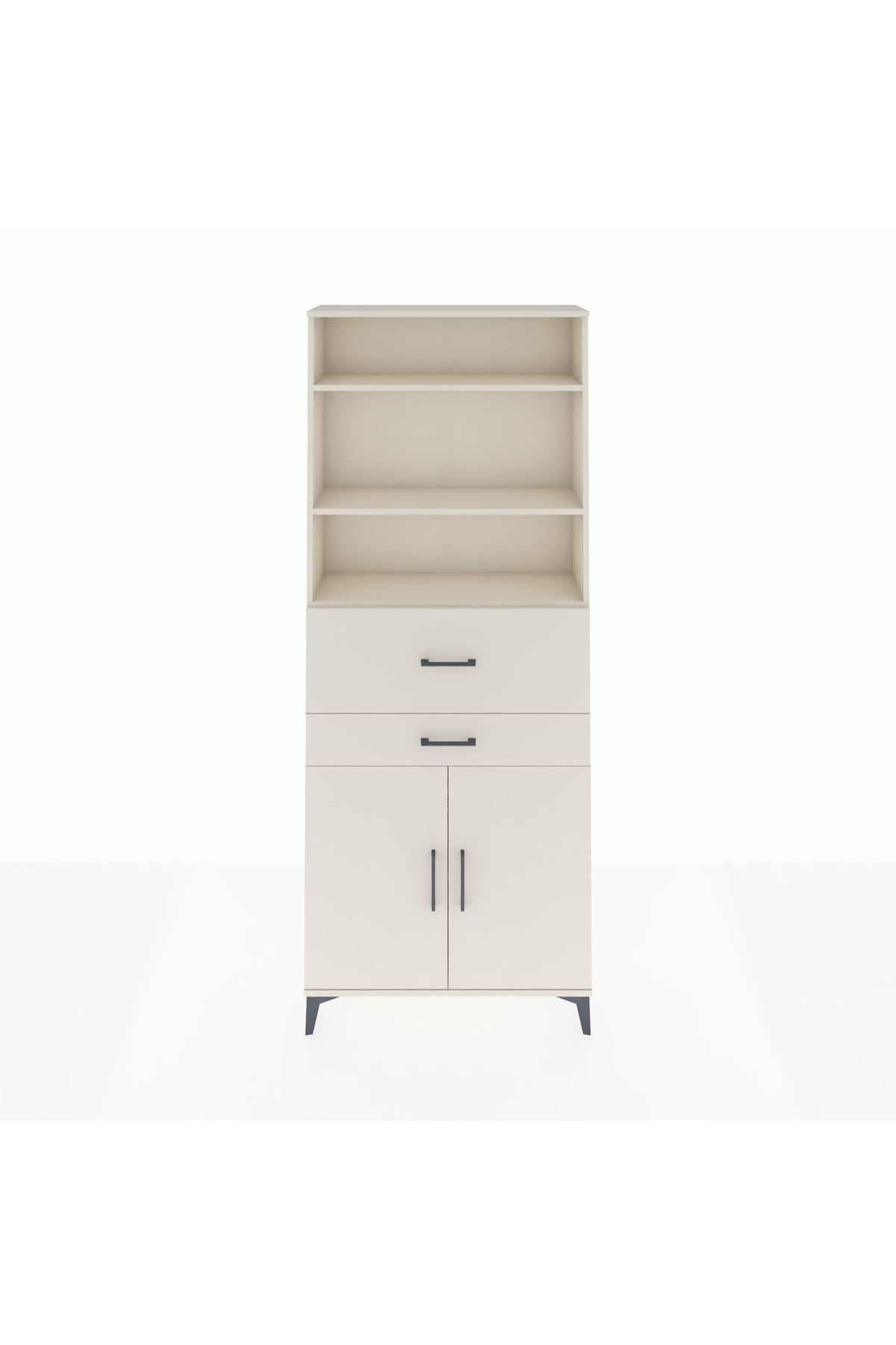 Arges Dolap 4 Raflı 2 Çekmeceli 2 Kapaklı 88x30x221 - S30M176V1A