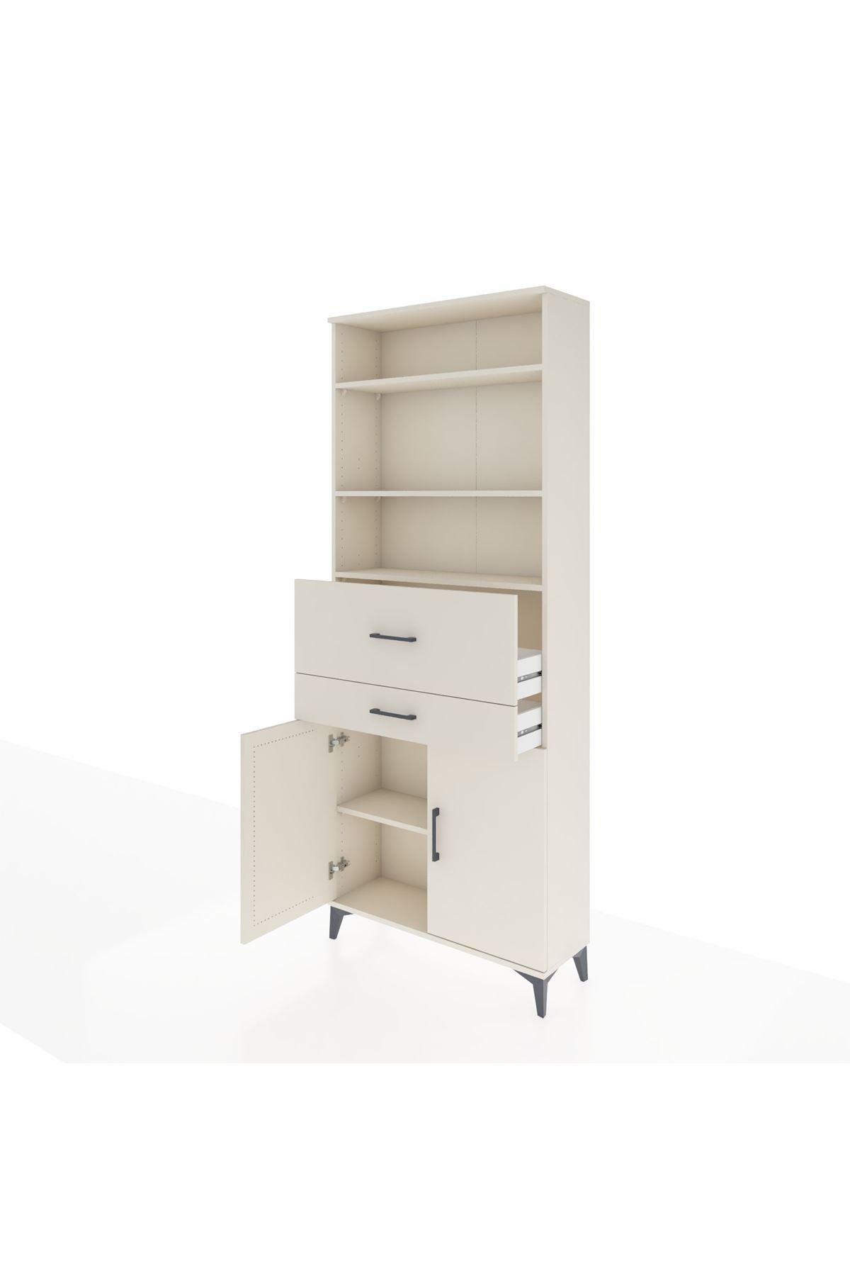 Arges Dolap 4 Raflı 2 Çekmeceli 2 Kapaklı 88x30x221 - S30M176V1A