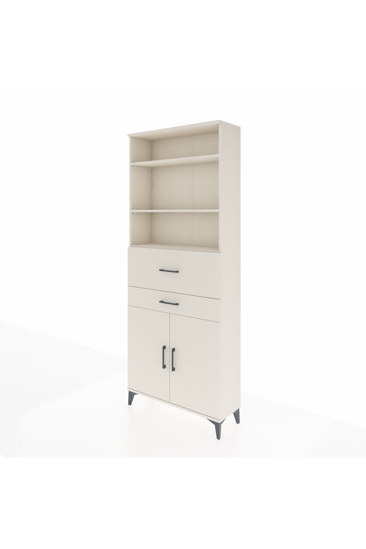 Arges Dolap 4 Raflı 2 Çekmeceli 2 Kapaklı 88x30x221 - S30M176V1A