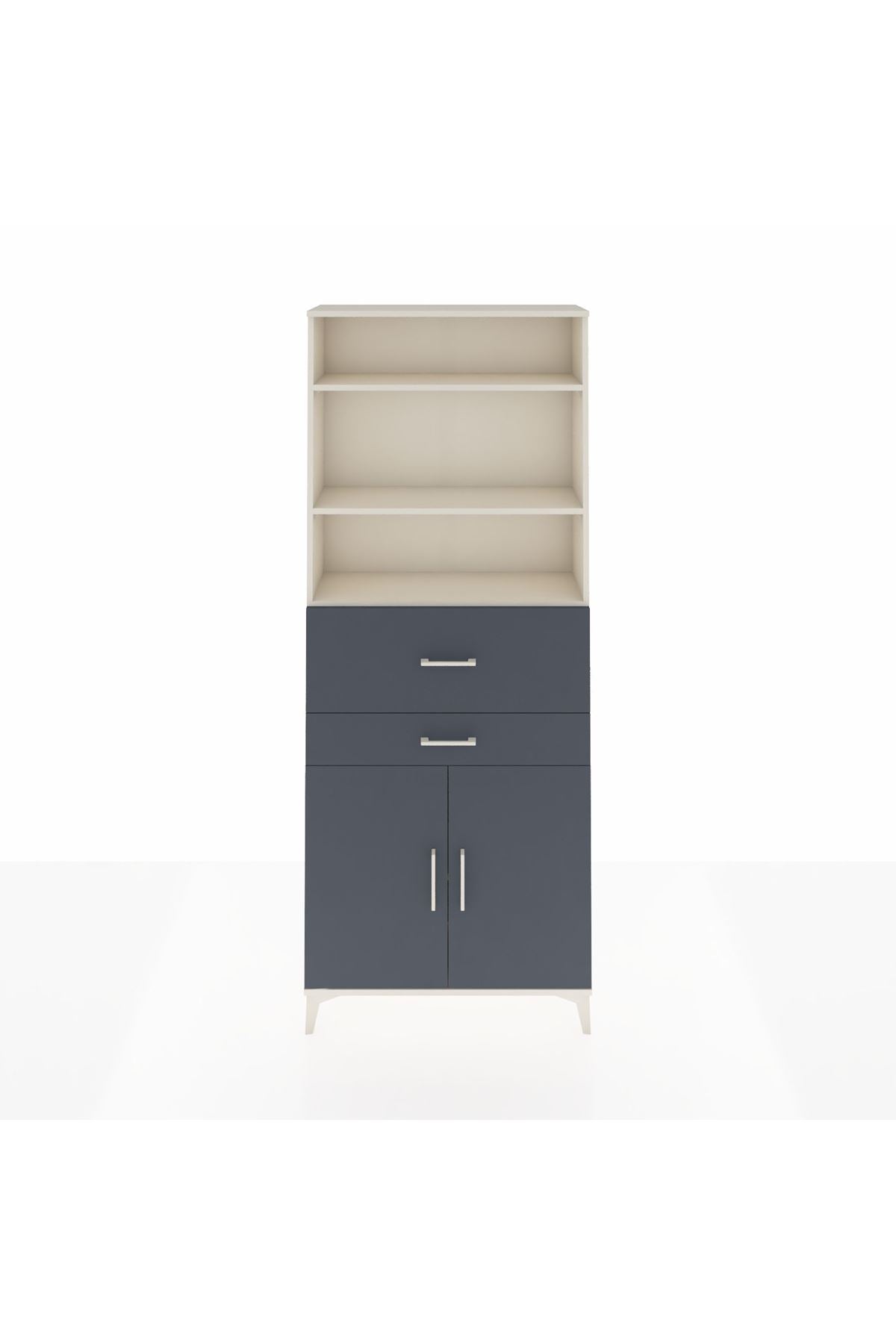 Arges Dolap 4 Raflı 2 Çekmeceli 2 Kapaklı 88x30x221 - S30M176V2A