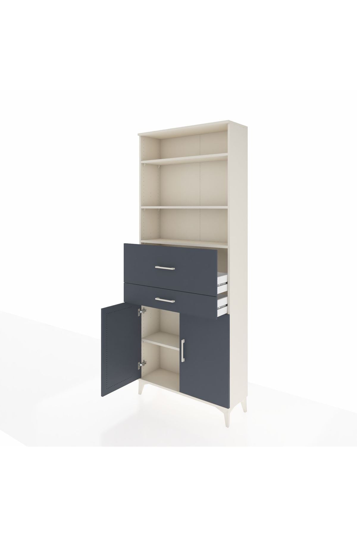 Arges Dolap 4 Raflı 2 Çekmeceli 2 Kapaklı 88x30x221 - S30M176V2A