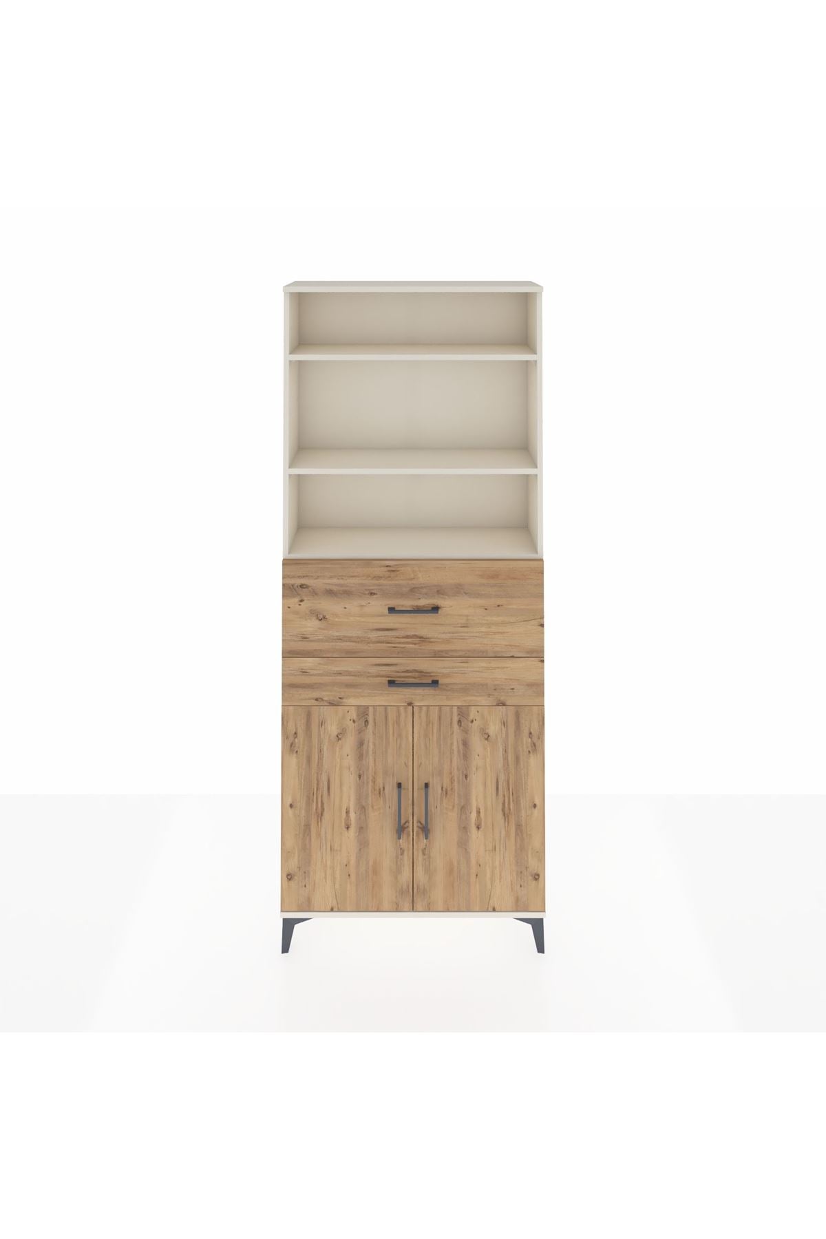 Arges Dolap 4 Raflı 2 Çekmeceli 2 Kapaklı 88x30x221 - S30M176V3A