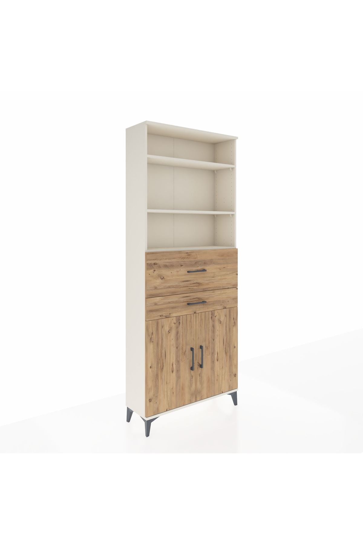 Arges Dolap 4 Raflı 2 Çekmeceli 2 Kapaklı 88x30x221 - S30M176V3A