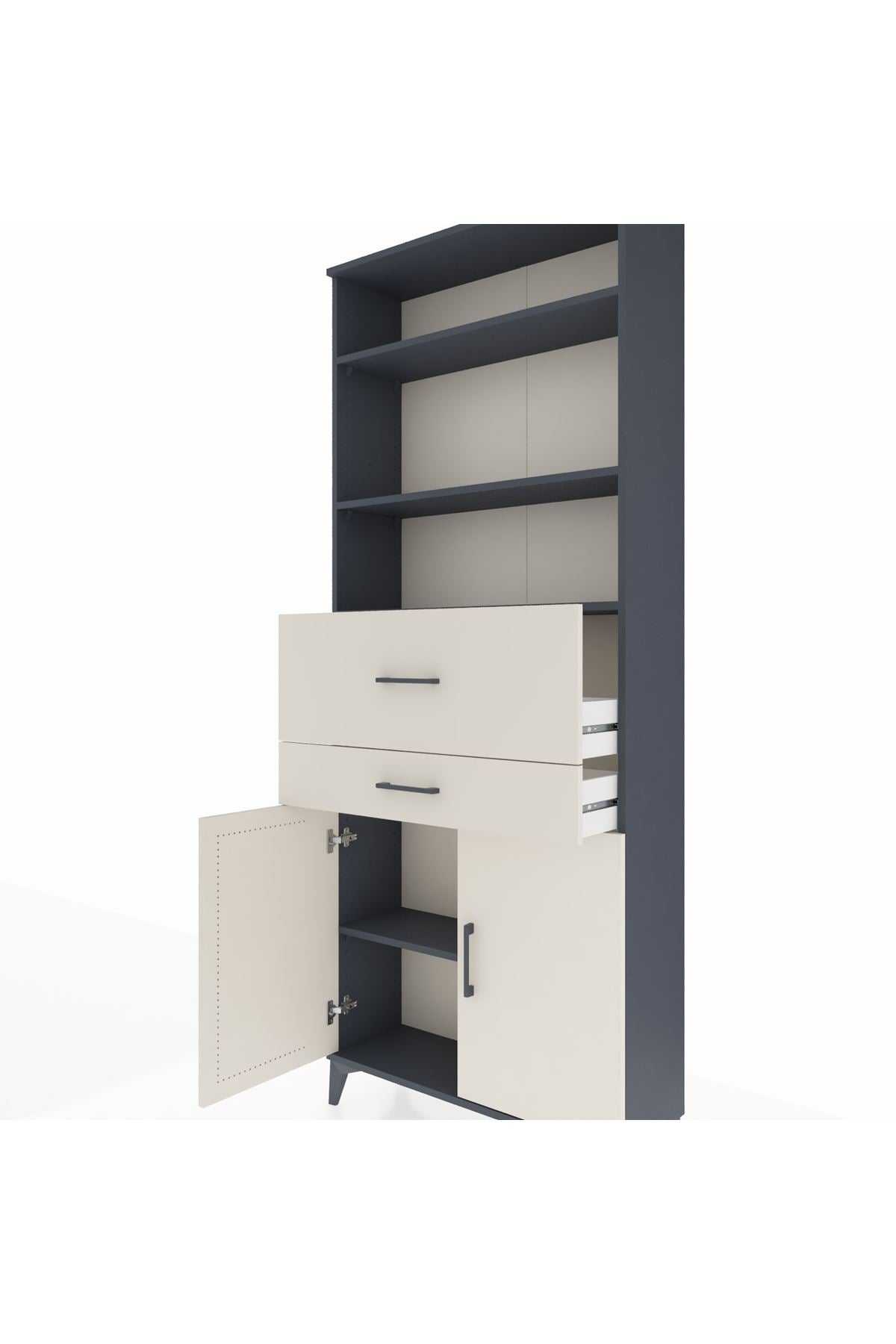 Arges Dolap 4 Raflı 2 Çekmeceli 2 Kapaklı 88x30x221 - S30M176V4A