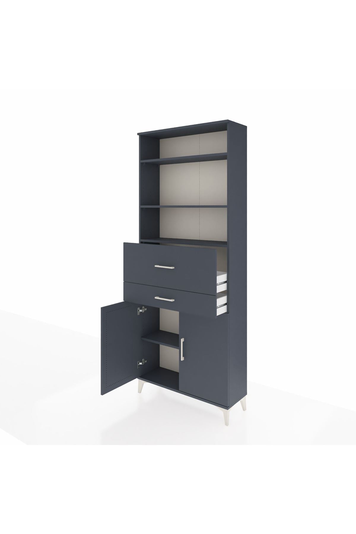 Arges Dolap 4 Raflı 2 Çekmeceli 2 Kapaklı 88x30x221 - S30M176V5A