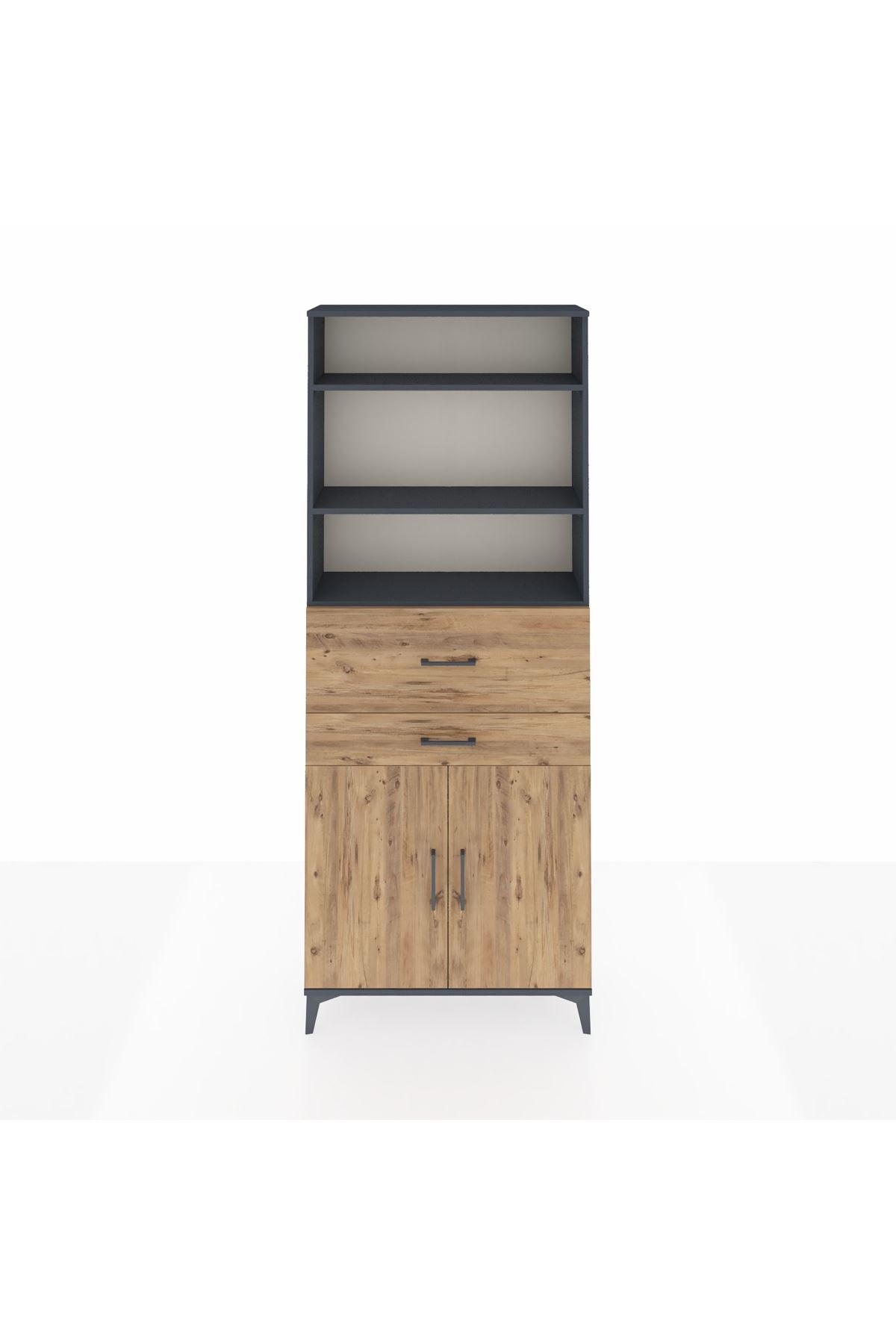 Arges Dolap 4 Raflı 2 Çekmeceli 2 Kapaklı 88x30x221 - S30M176V6A