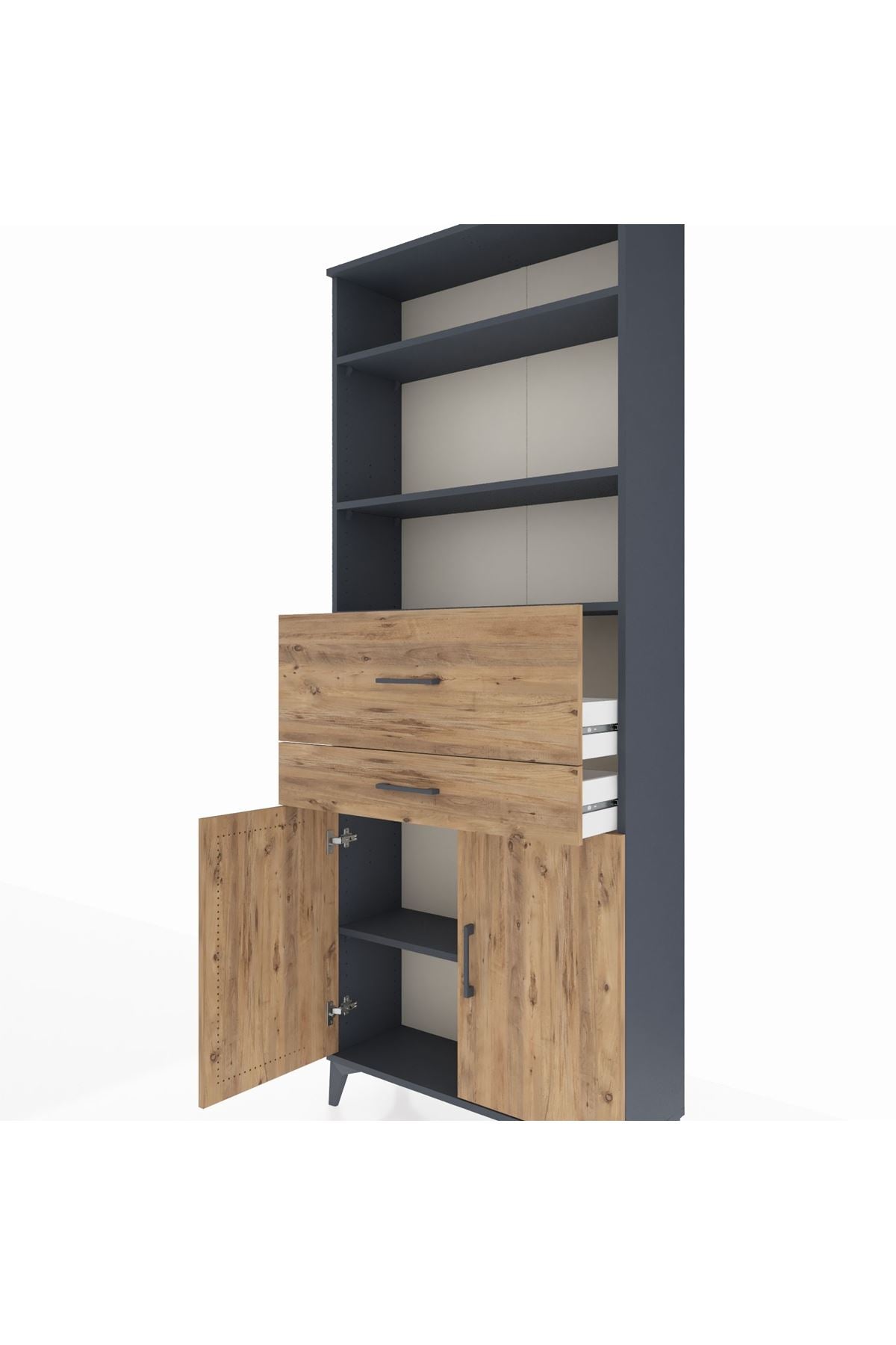 Arges Dolap 4 Raflı 2 Çekmeceli 2 Kapaklı 88x30x221 - S30M176V6A