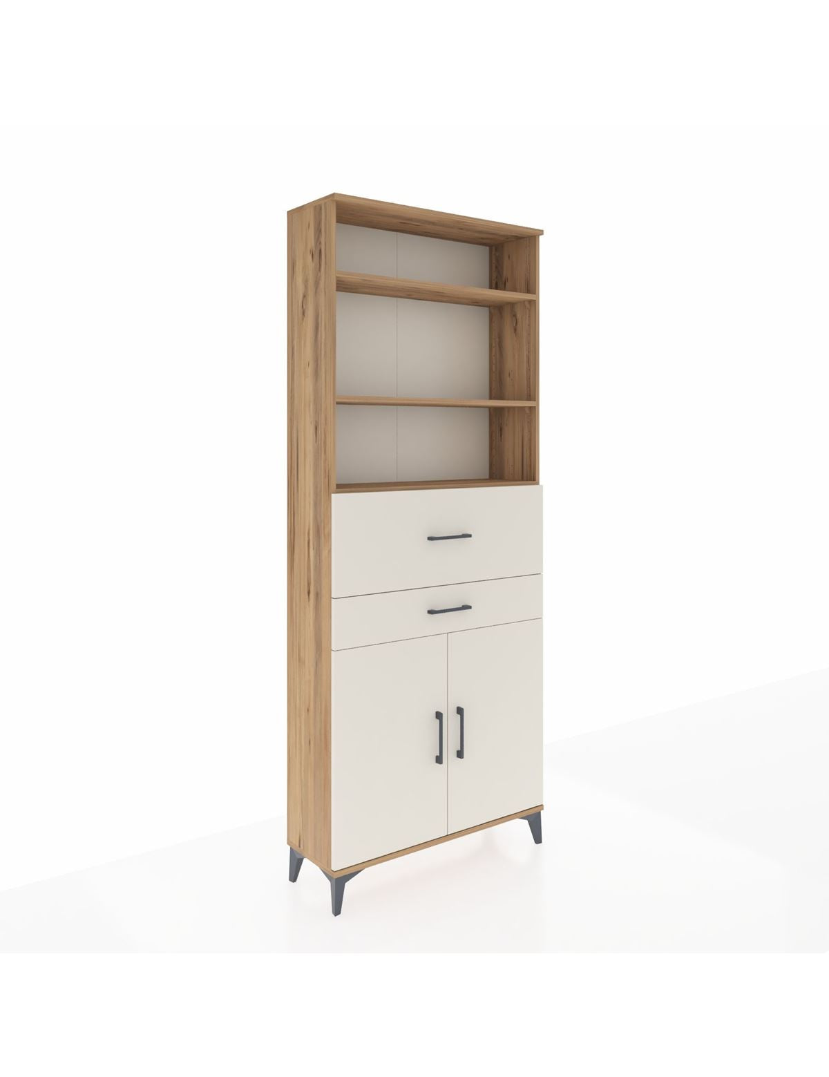 Arges Dolap 4 Raflı 2 Çekmeceli 2 Kapaklı 88x30x221 - S30M176V7A