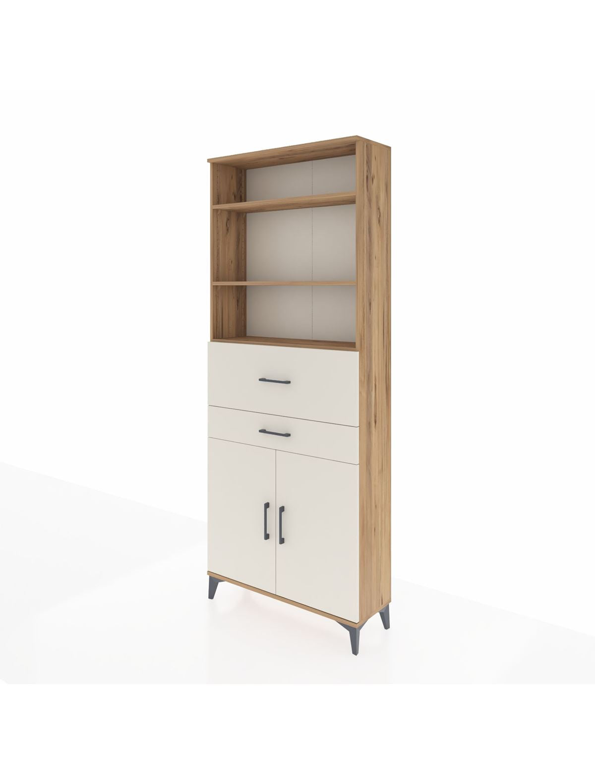 Arges Dolap 4 Raflı 2 Çekmeceli 2 Kapaklı 88x30x221 - S30M176V7A