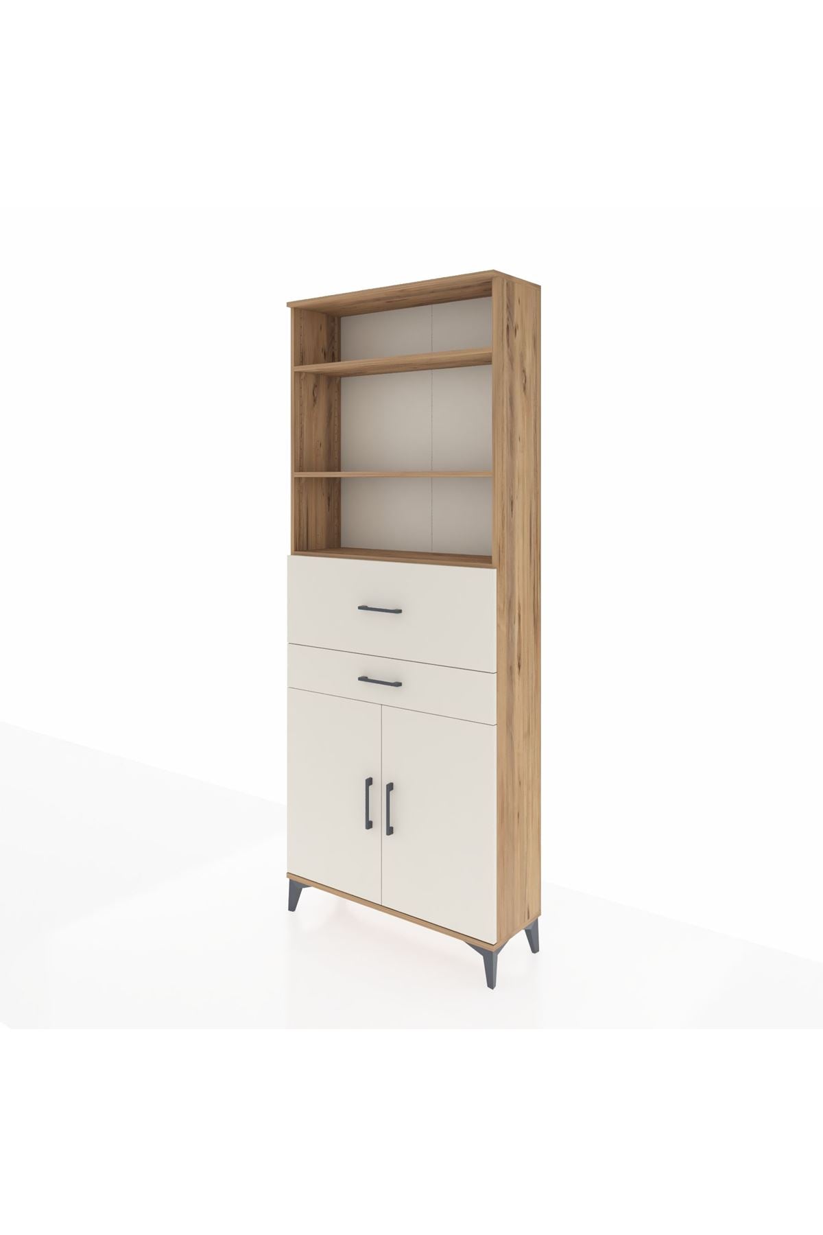 Arges Dolap 4 Raflı 2 Çekmeceli 2 Kapaklı 88x30x221 - S30M176V7A