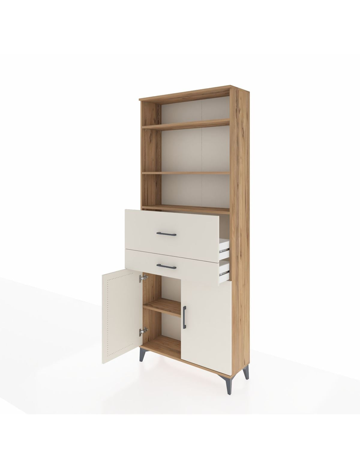 Arges Dolap 4 Raflı 2 Çekmeceli 2 Kapaklı 88x30x221 - S30M176V7A