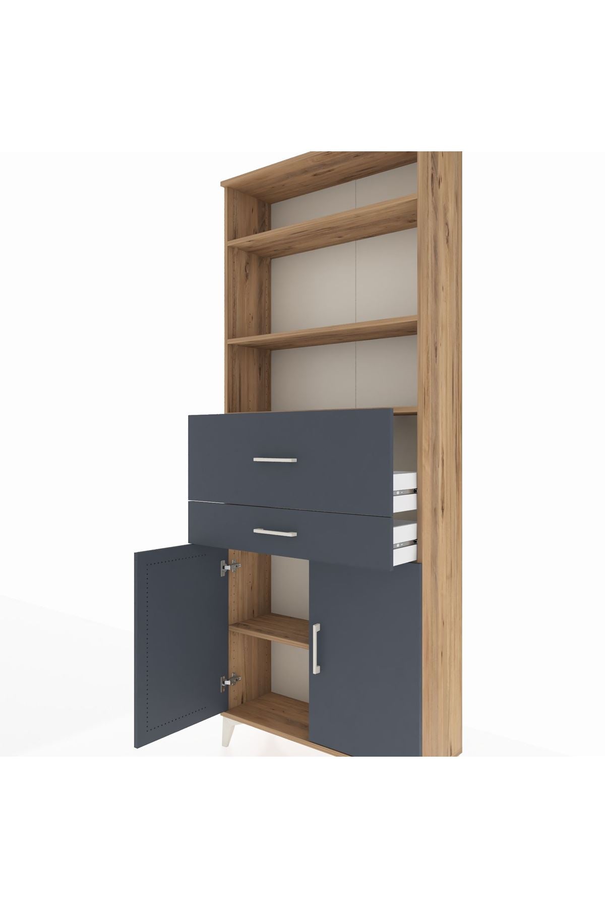 Arges Dolap 4 Raflı 2 Çekmeceli 2 Kapaklı 88x30x221 - S30M176V8A