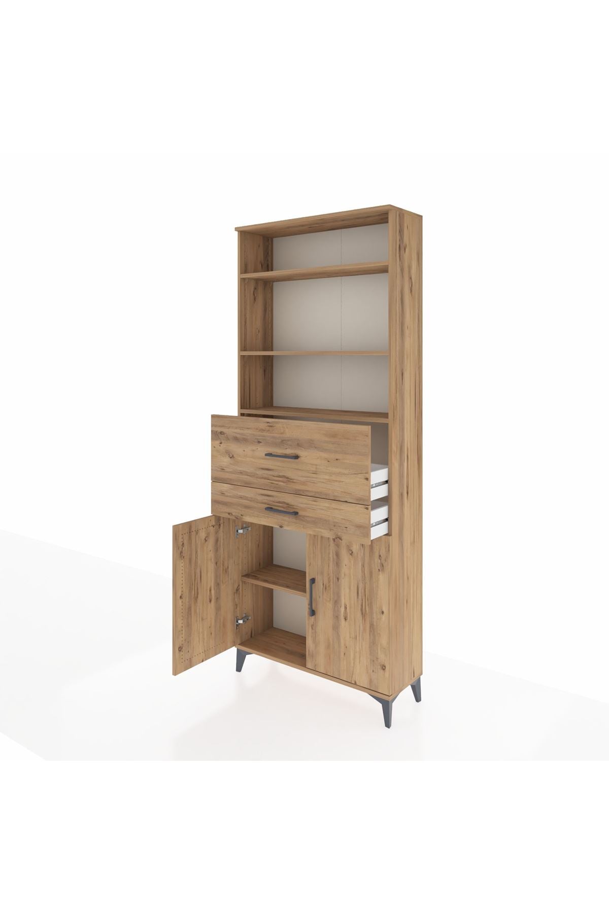 Arges Dolap 4 Raflı 2 Çekmeceli 2 Kapaklı 88x30x221 - S30M176V9A