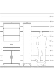 Arges Dolap 4 Raflı 2 Çekmeceli 2 Kapaklı 88x30x221 - S30M176V9A