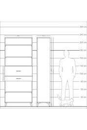 Arges Dolap 4 Raflı 2 Çekmeceli 88x30x221 - S30M177V6A