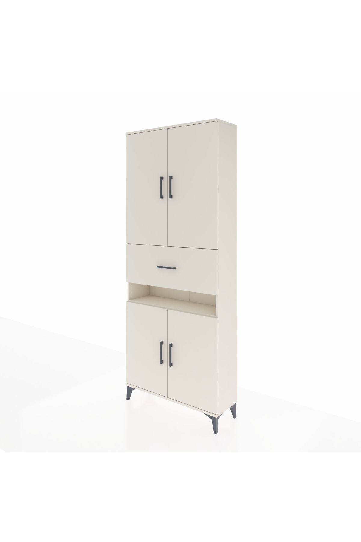 Arges Dolap 5 Raflı Tek Çekmeceli 4 Kapaklı 88x30x221 - S30M178V1A