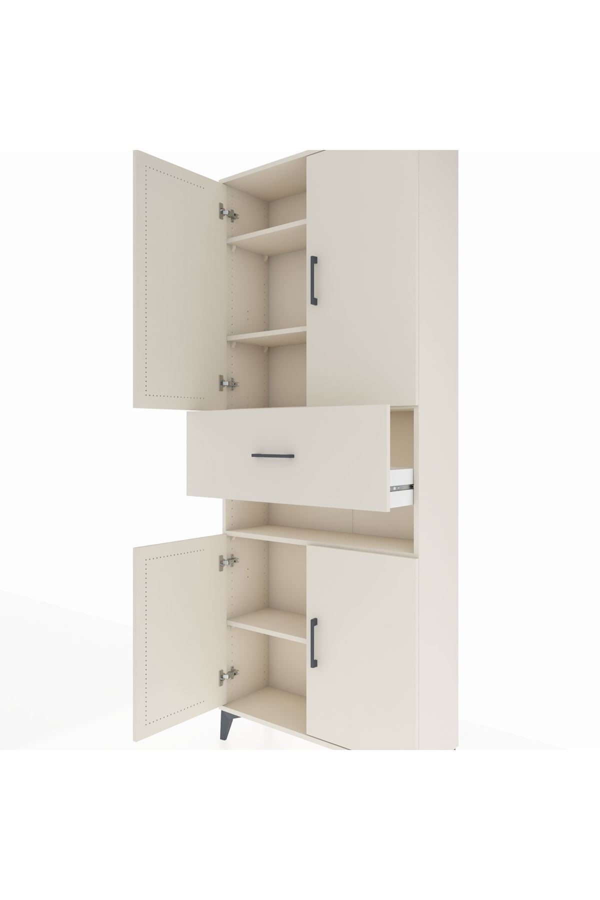 Arges Dolap 5 Raflı Tek Çekmeceli 4 Kapaklı 88x30x221 - S30M178V1A