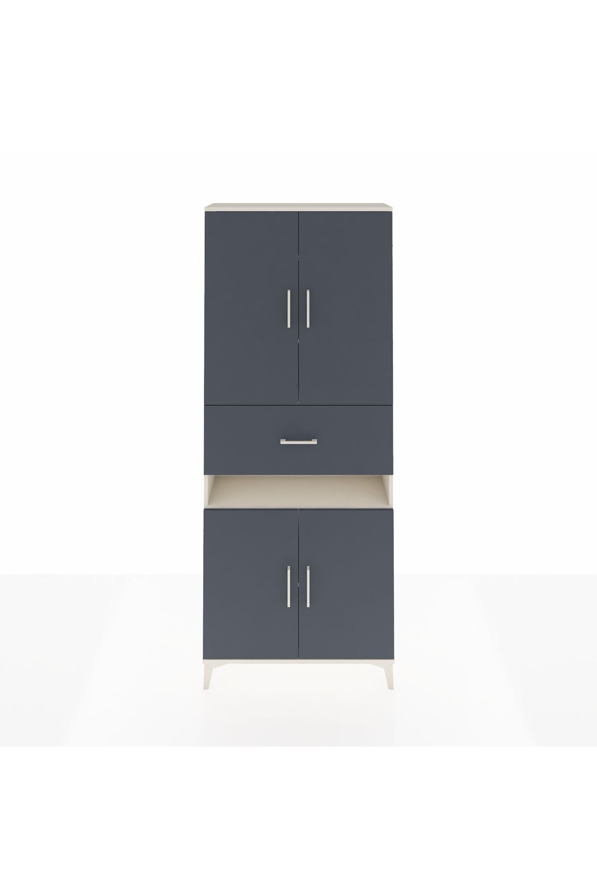 Arges Dolap 5 Raflı Tek Çekmeceli 4 Kapaklı 88x30x221 - S30M178V2A