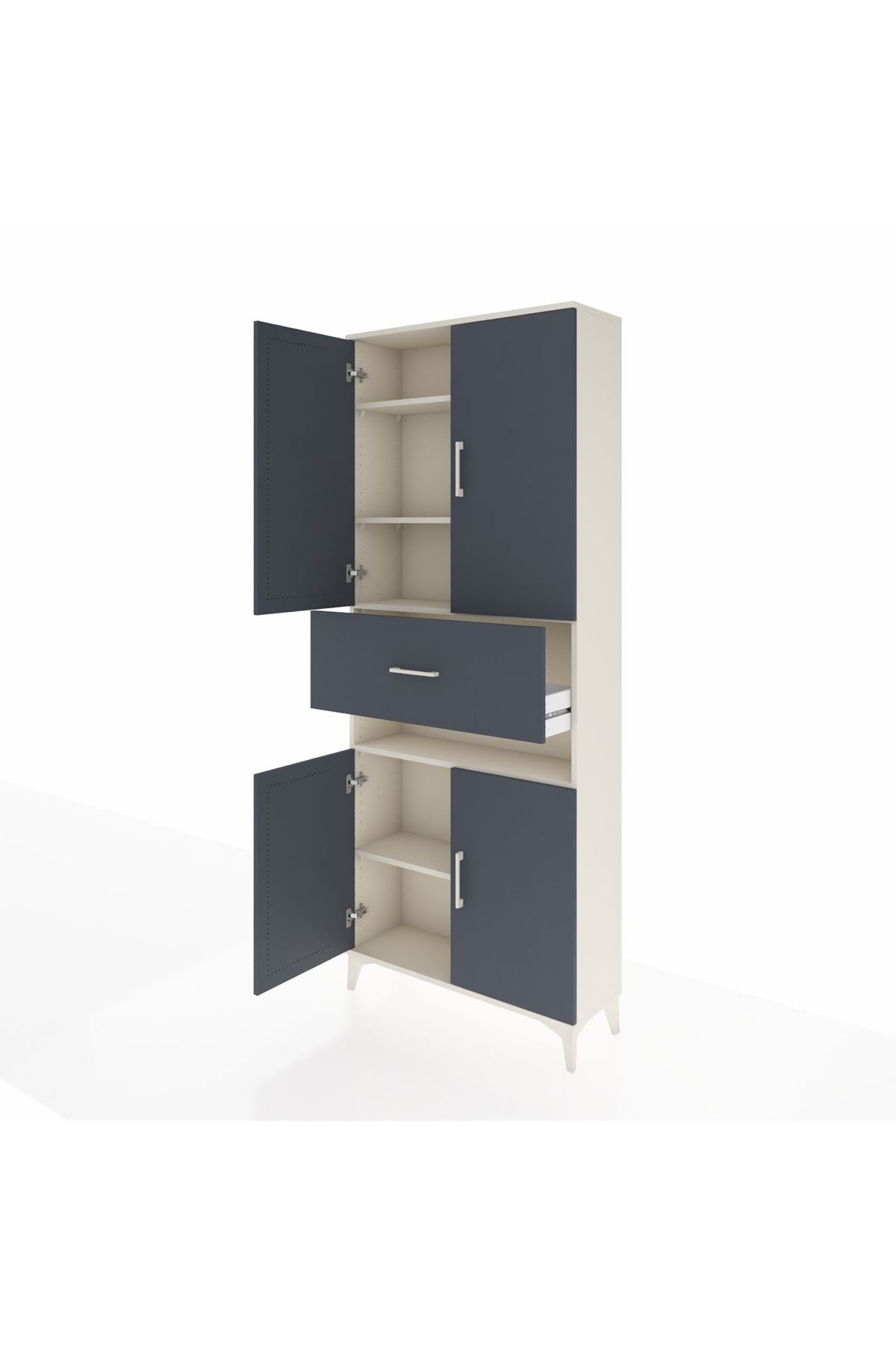 Arges Dolap 5 Raflı Tek Çekmeceli 4 Kapaklı 88x30x221 - S30M178V2A