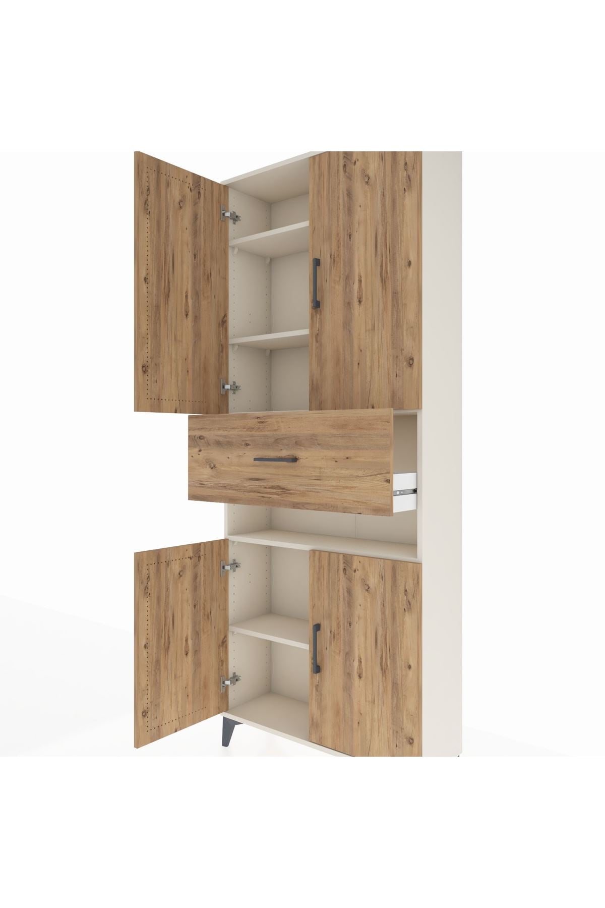 Arges Dolap 5 Raflı Tek Çekmeceli 4 Kapaklı 88x30x221 - S30M178V3A