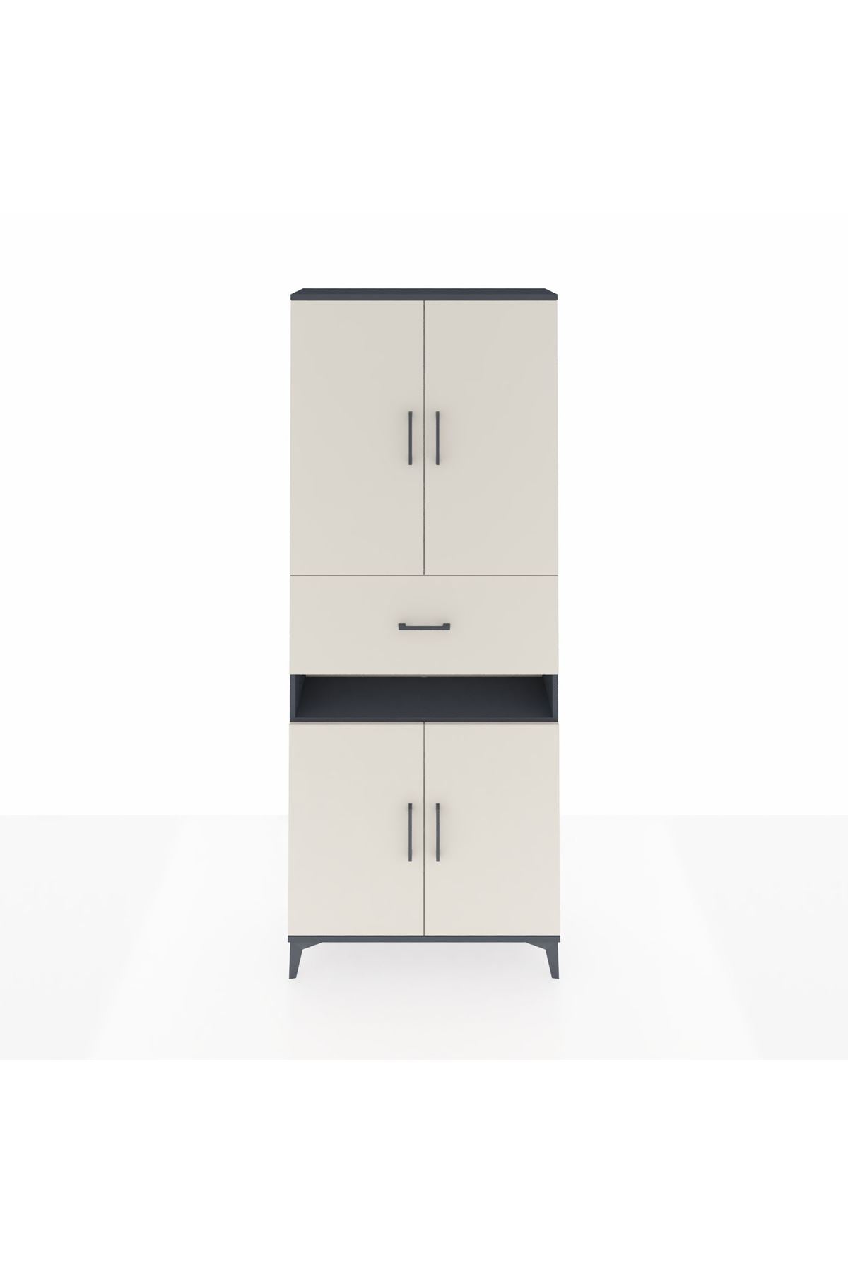 Arges Dolap 5 Raflı Tek Çekmeceli 4 Kapaklı 88x30x221 - S30M178V4A