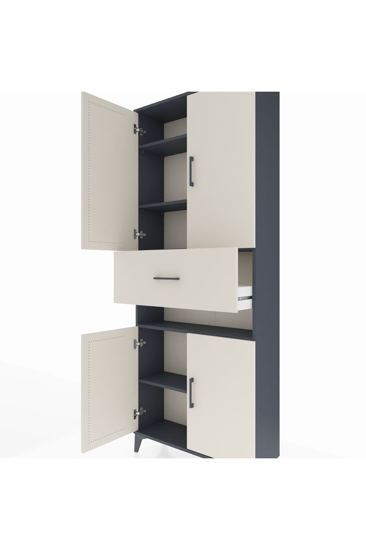 Arges Dolap 5 Raflı Tek Çekmeceli 4 Kapaklı 88x30x221 - S30M178V4A