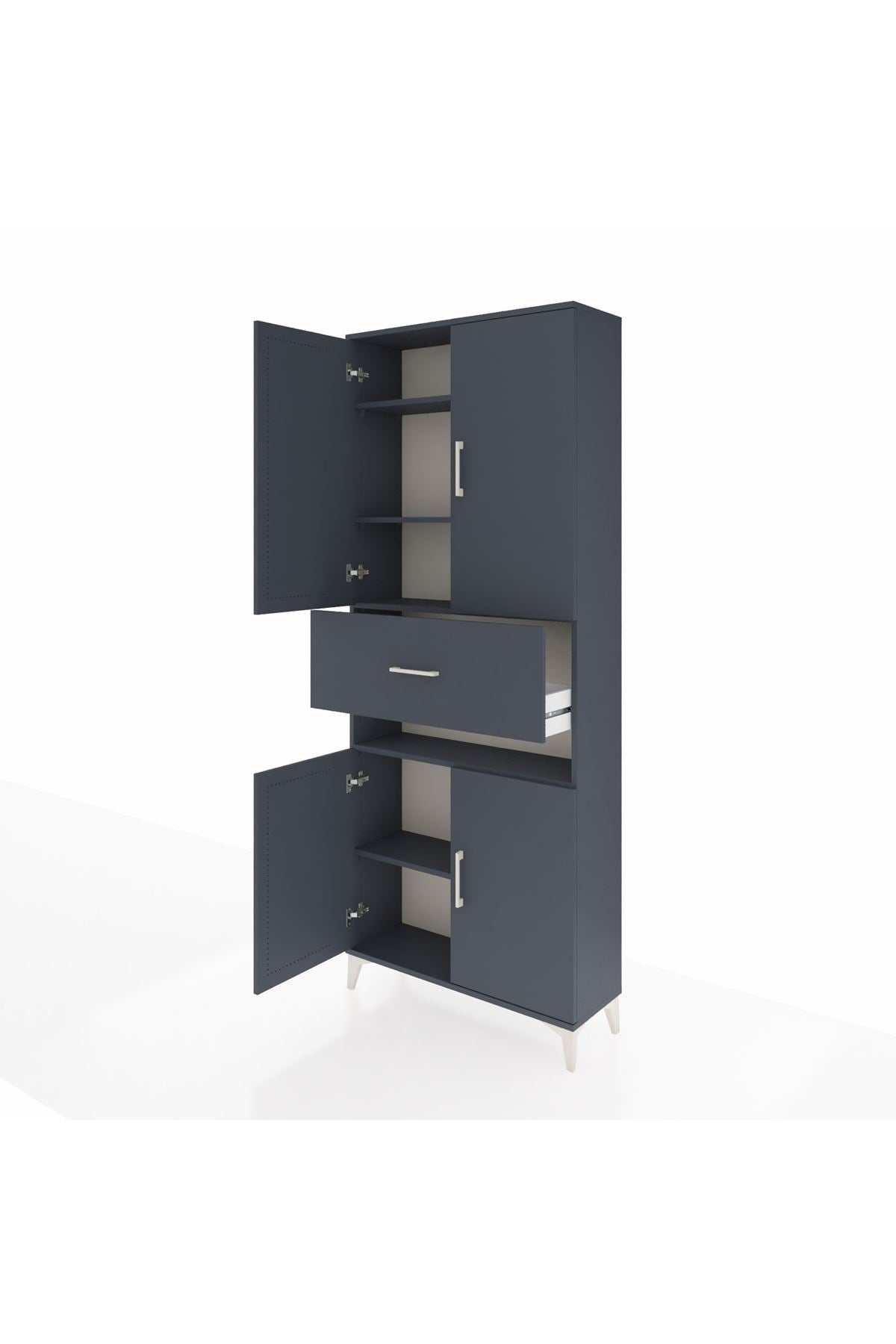 Arges Dolap 5 Raflı Tek Çekmeceli 4 Kapaklı 88x30x221 - S30M178V5A