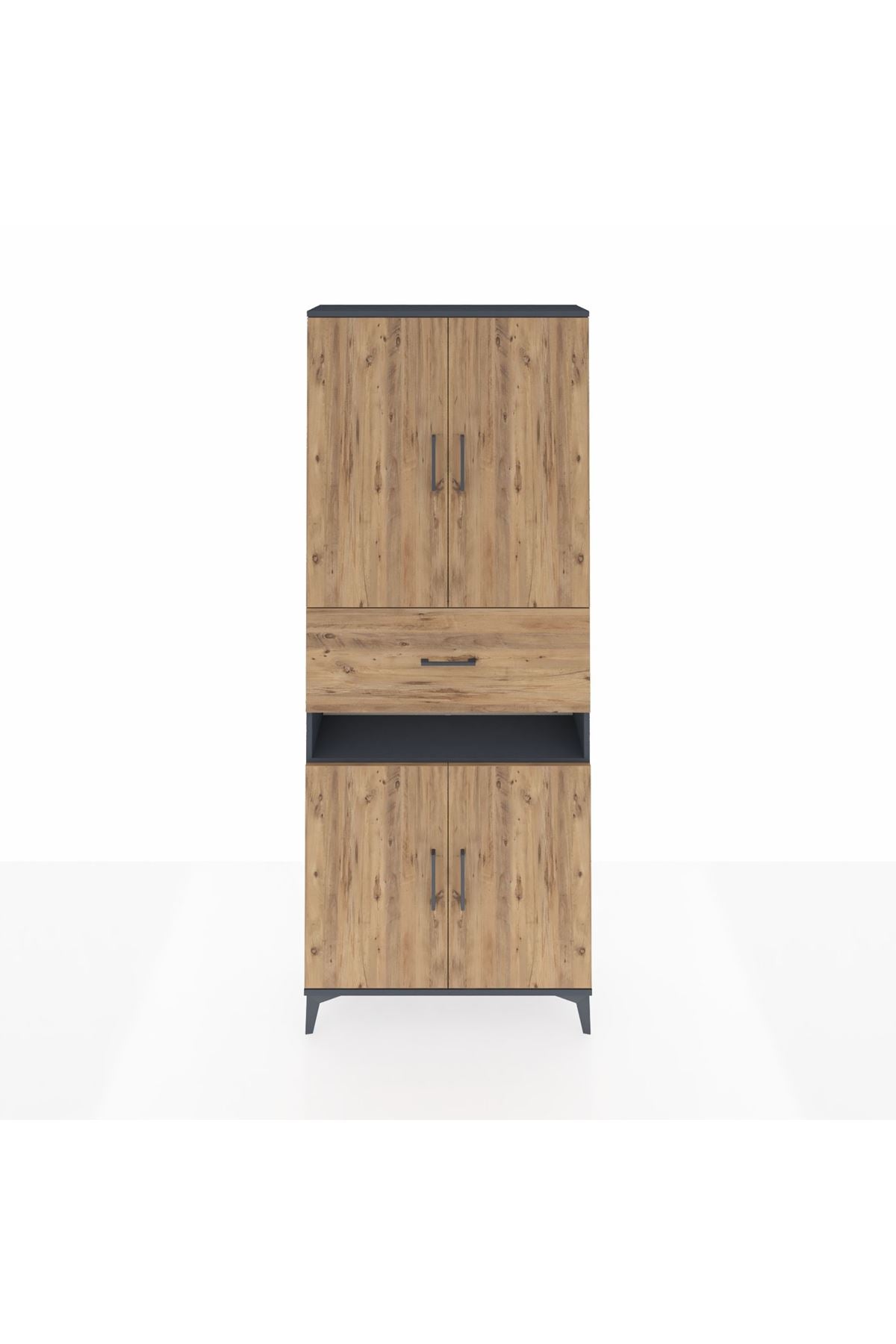 Arges Dolap 5 Raflı Tek Çekmeceli 4 Kapaklı 88x30x221 - S30M178V6A