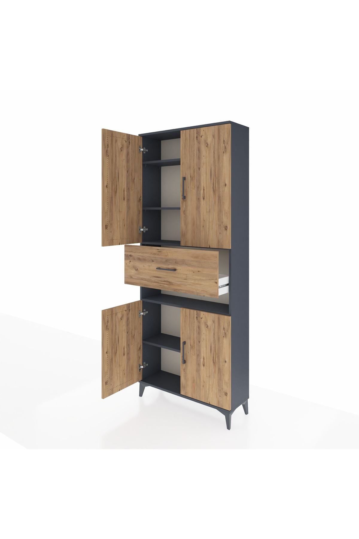 Arges Dolap 5 Raflı Tek Çekmeceli 4 Kapaklı 88x30x221 - S30M178V6A