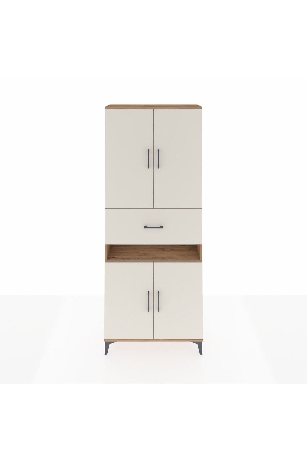 Arges Dolap 5 Raflı Tek Çekmeceli 4 Kapaklı 88x30x221 - S30M178V7A