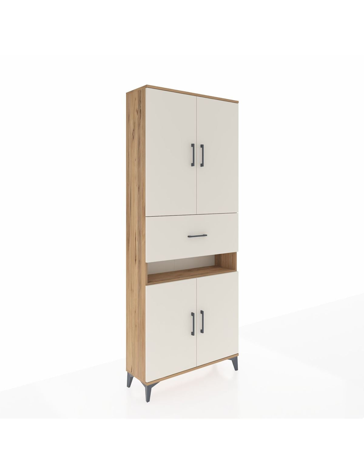 Arges Dolap 5 Raflı Tek Çekmeceli 4 Kapaklı 88x30x221 - S30M178V7A