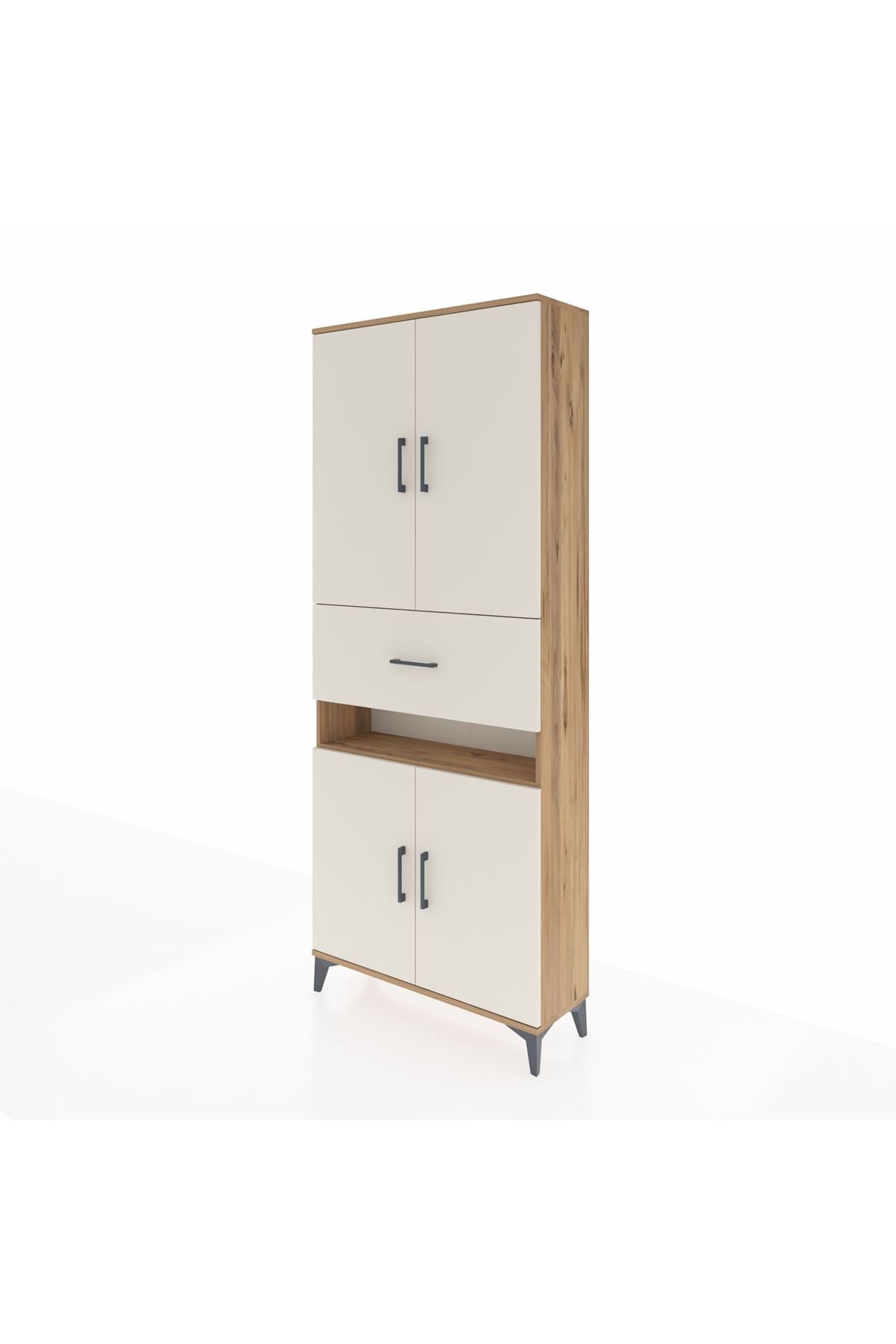 Arges Dolap 5 Raflı Tek Çekmeceli 4 Kapaklı 88x30x221 - S30M178V7A