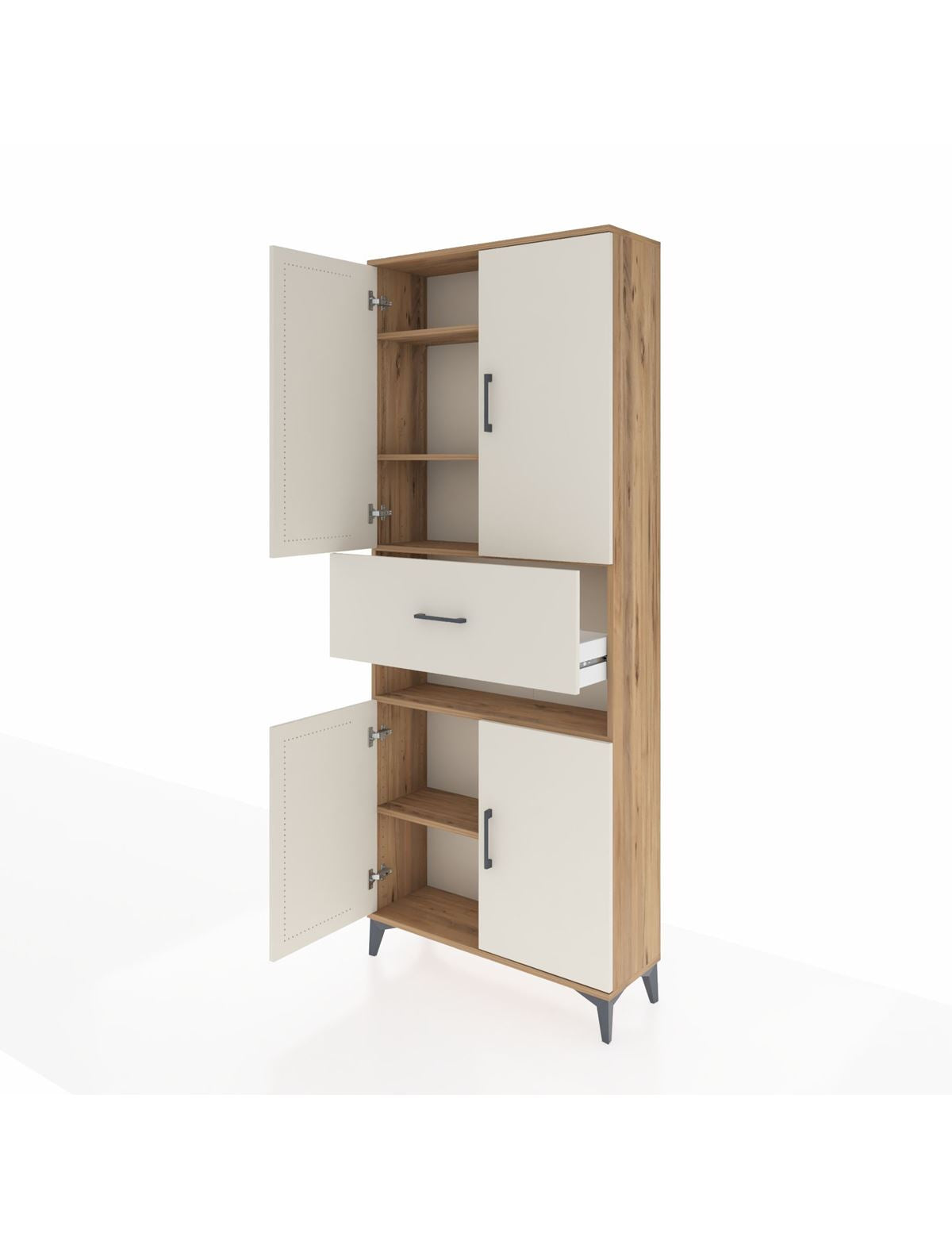 Arges Dolap 5 Raflı Tek Çekmeceli 4 Kapaklı 88x30x221 - S30M178V7A
