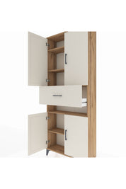 Arges Dolap 5 Raflı Tek Çekmeceli 4 Kapaklı 88x30x221 - S30M178V7A