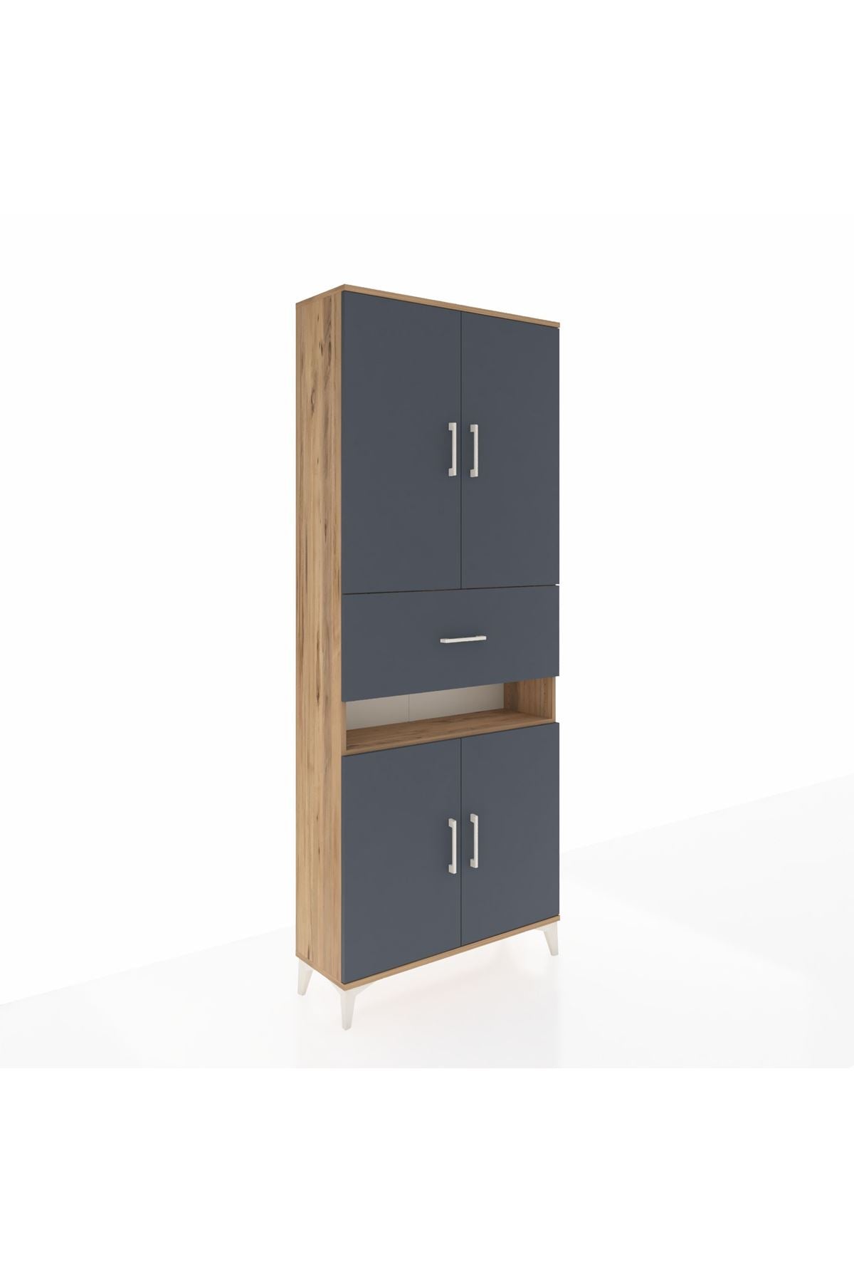 Arges Dolap 5 Raflı Tek Çekmeceli 4 Kapaklı 88x30x221 - S30M178V8A