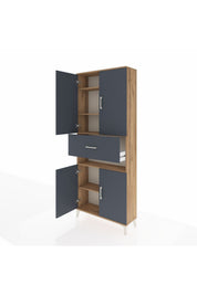 Arges Dolap 5 Raflı Tek Çekmeceli 4 Kapaklı 88x30x221 - S30M178V8A