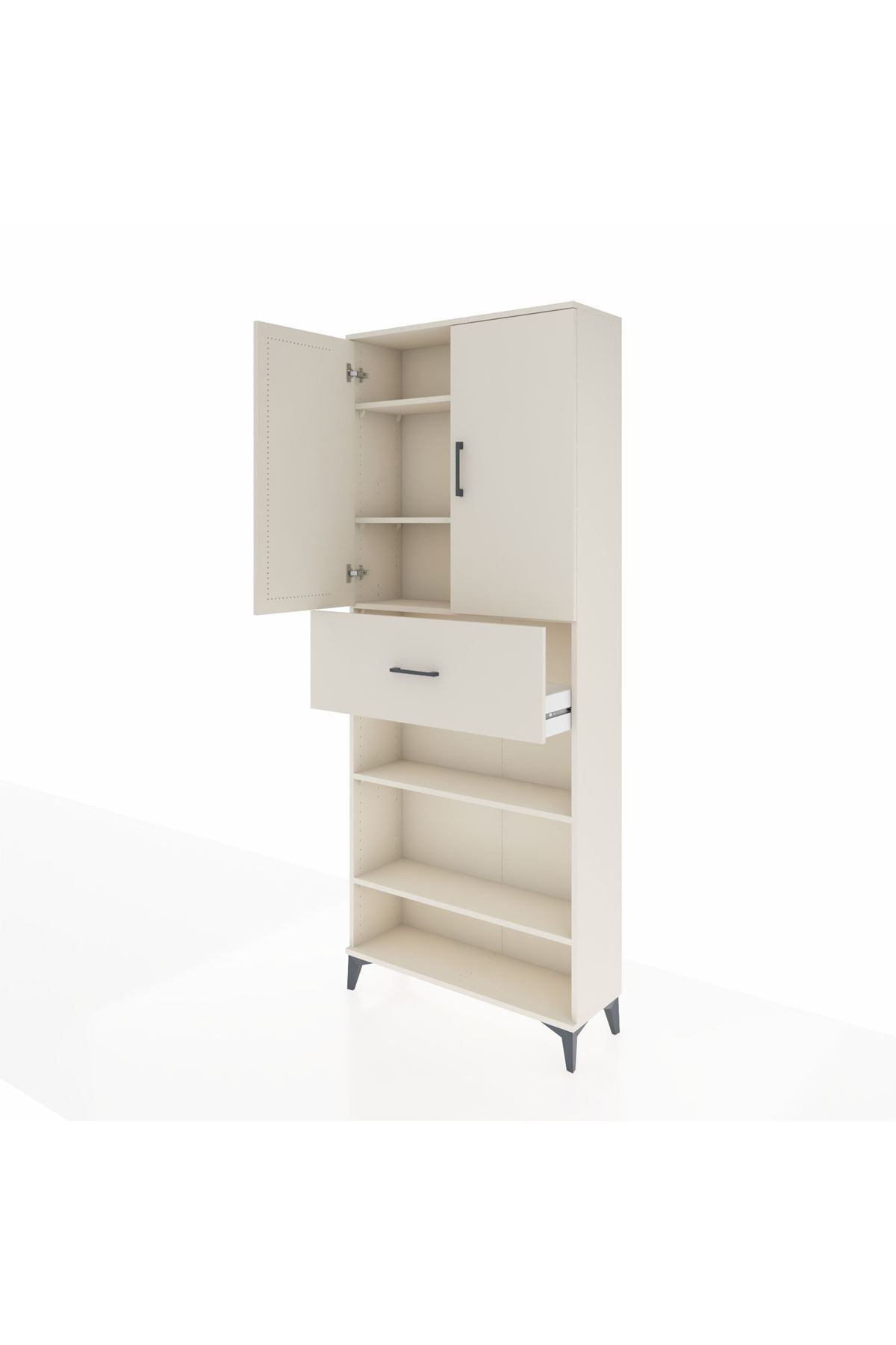 Arges Dolap 5 Raflı Tek Çekmeceli 2 Kapaklı 88x30x221 - S30M179V1A