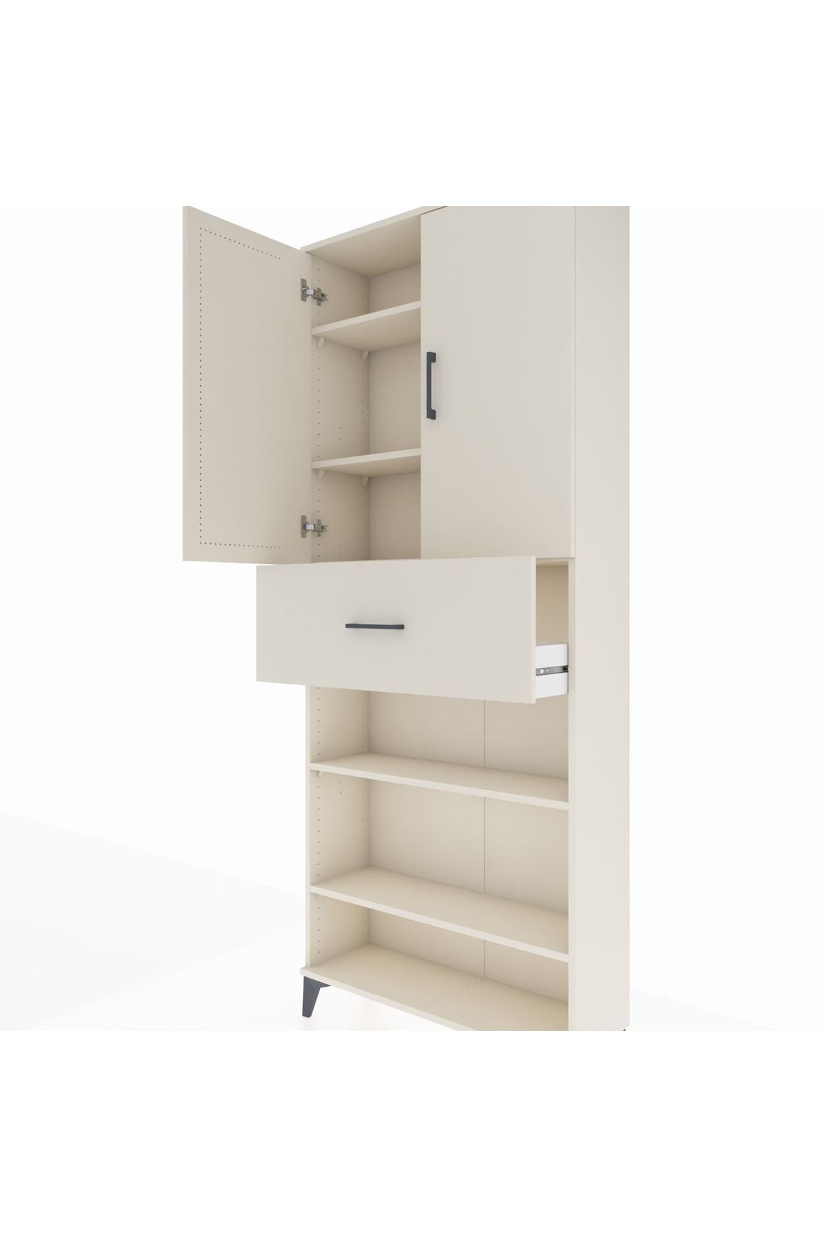 Arges Dolap 5 Raflı Tek Çekmeceli 2 Kapaklı 88x30x221 - S30M179V1A