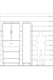 Arges Dolap 5 Raflı Tek Çekmeceli 2 Kapaklı 88x30x221 - S30M179V2A