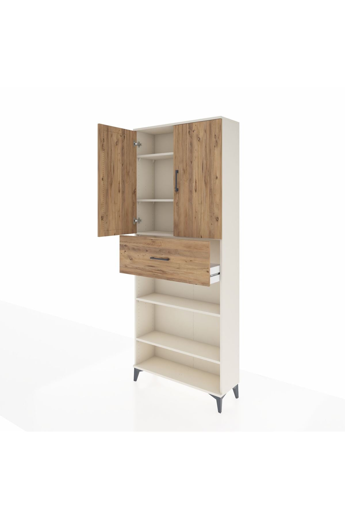 Arges Dolap 5 Raflı Tek Çekmeceli 2 Kapaklı 88x30x221 - S30M179V3A