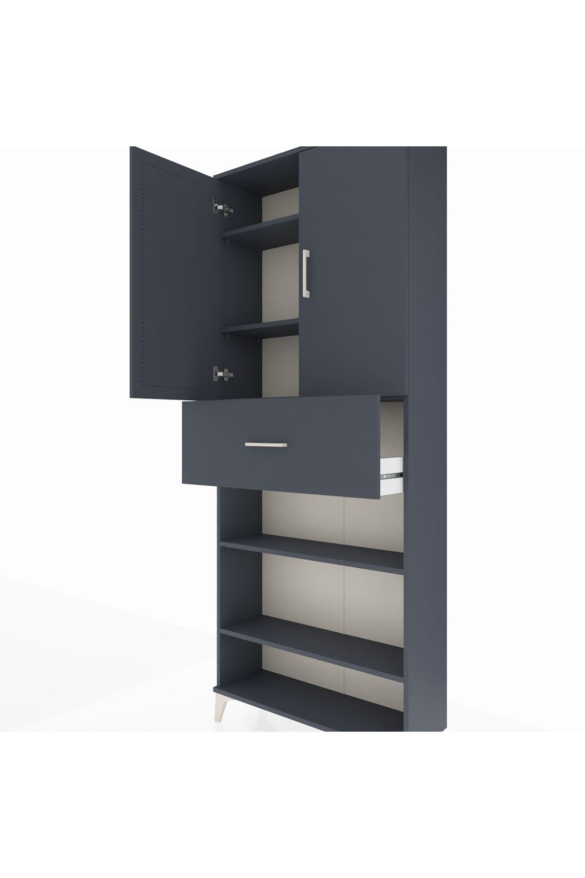 Arges Dolap 5 Raflı Tek Çekmeceli 2 Kapaklı 88x30x221 - S30M179V5A