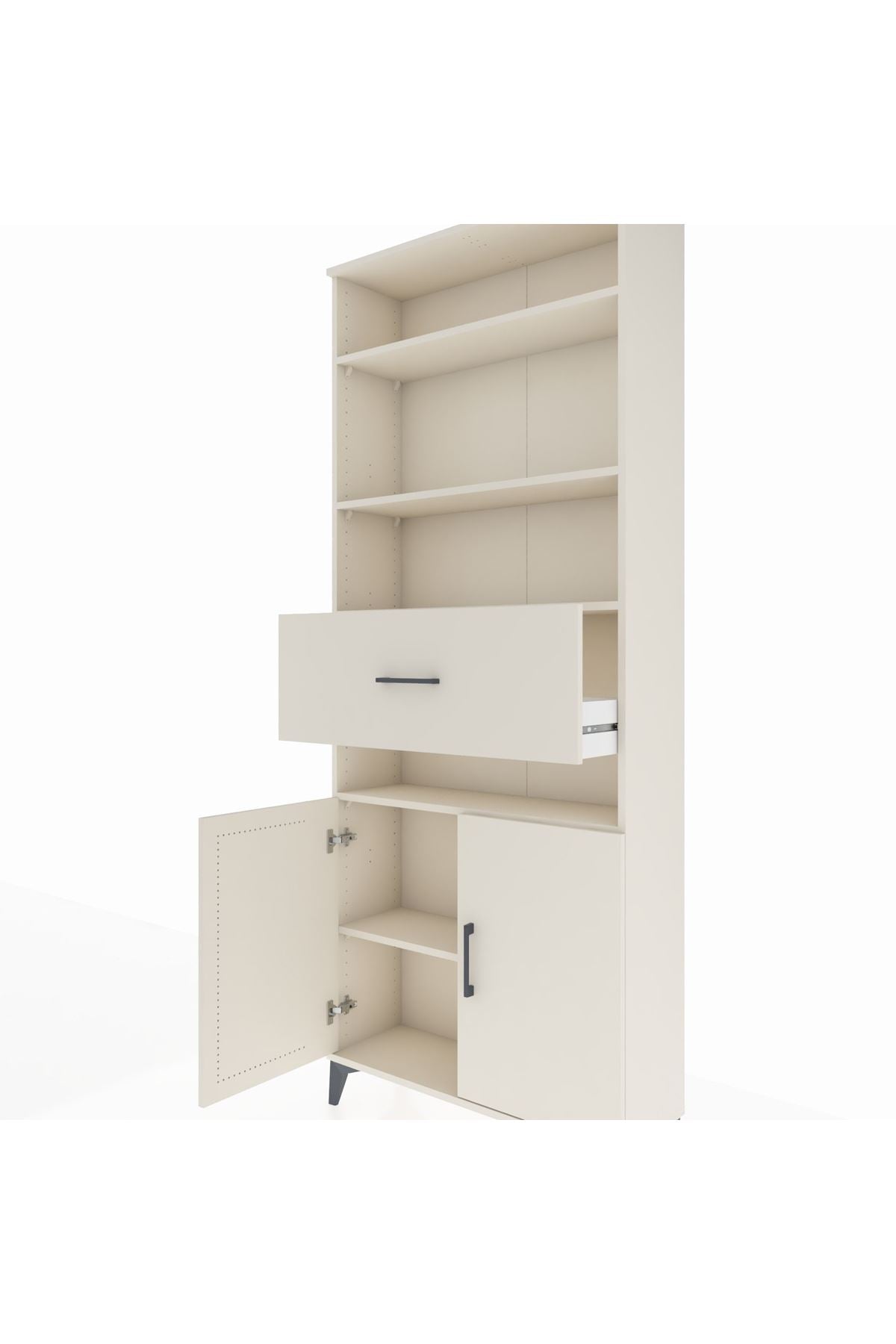 Arges Dolap 5 Raflı Tek Çekmeceli 2 Kapaklı 88x30x221 - S30M180V1A