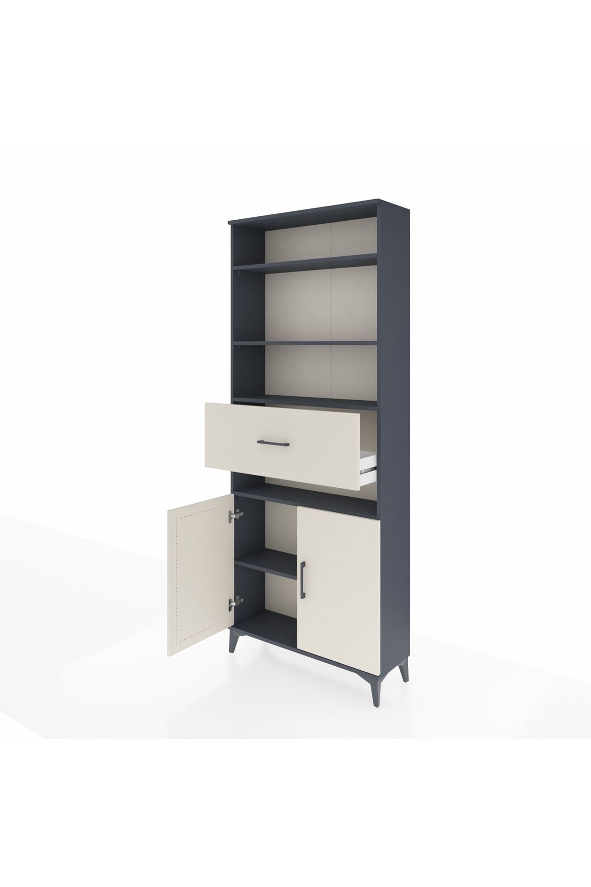Arges Dolap 5 Raflı Tek Çekmeceli 2 Kapaklı 88x30x221 - S30M180V4A