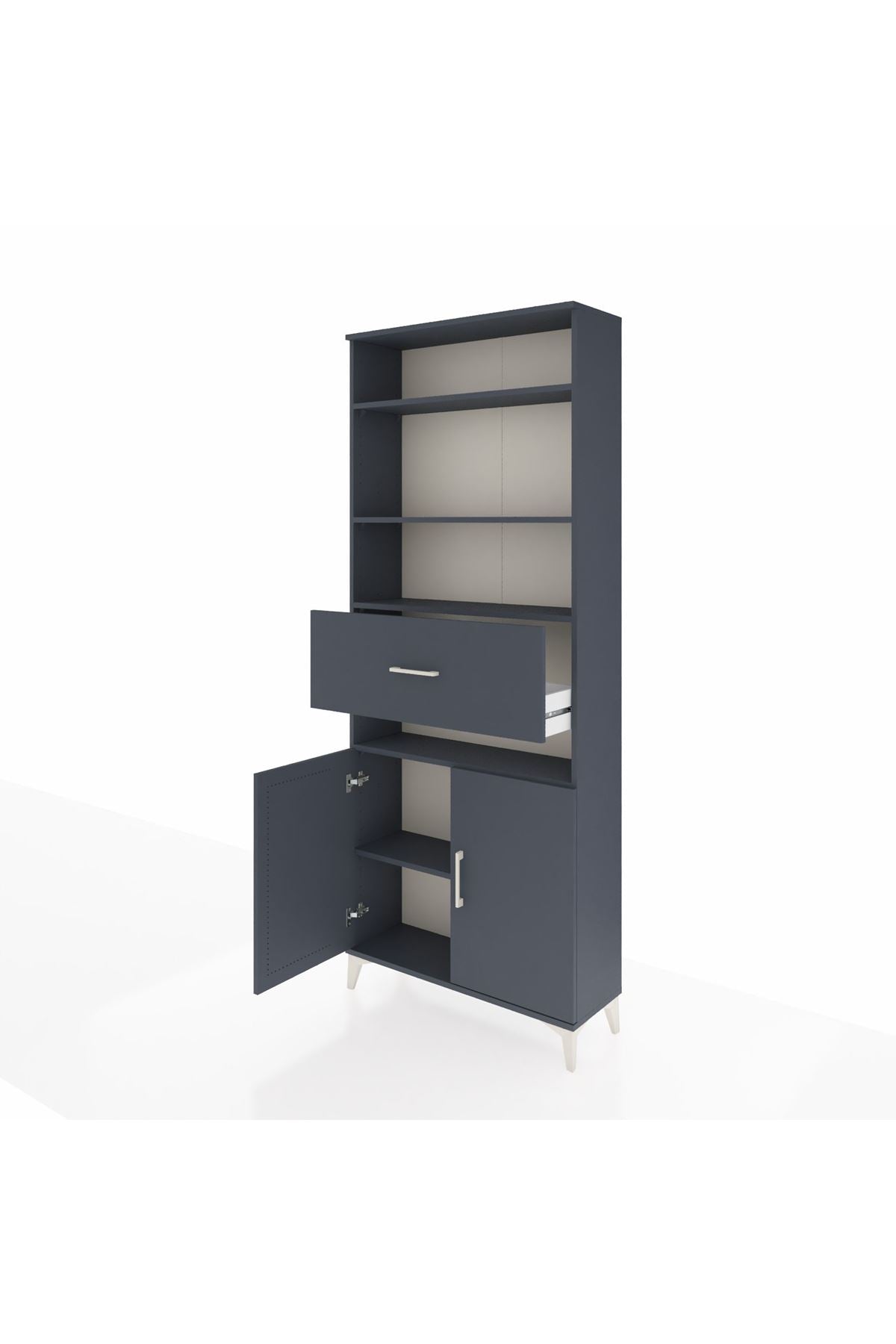 Arges Dolap 5 Raflı Tek Çekmeceli 2 Kapaklı 88x30x221 - S30M180V5A