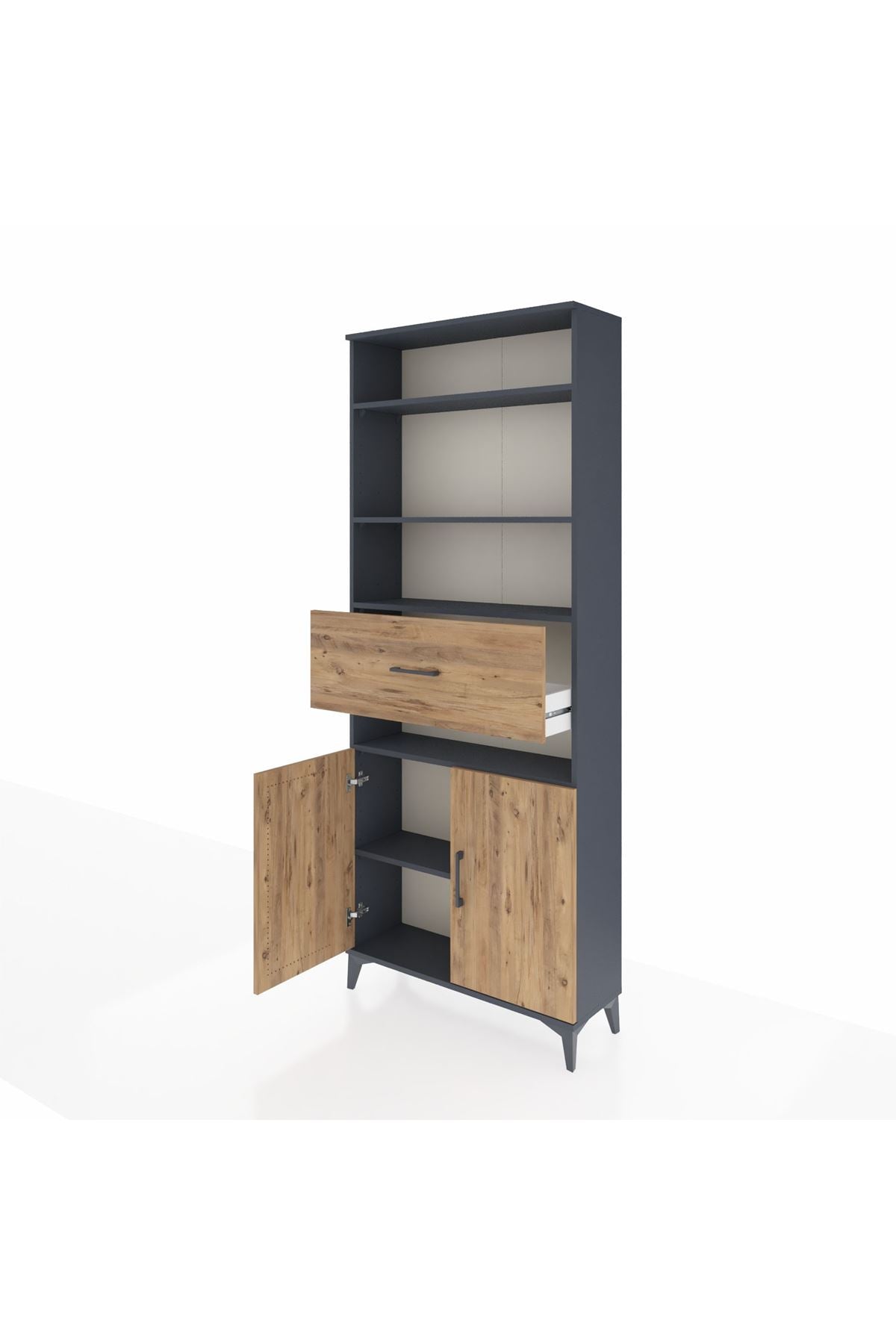 Arges Dolap 5 Raflı Tek Çekmeceli 2 Kapaklı 88x30x221 - S30M180V6A