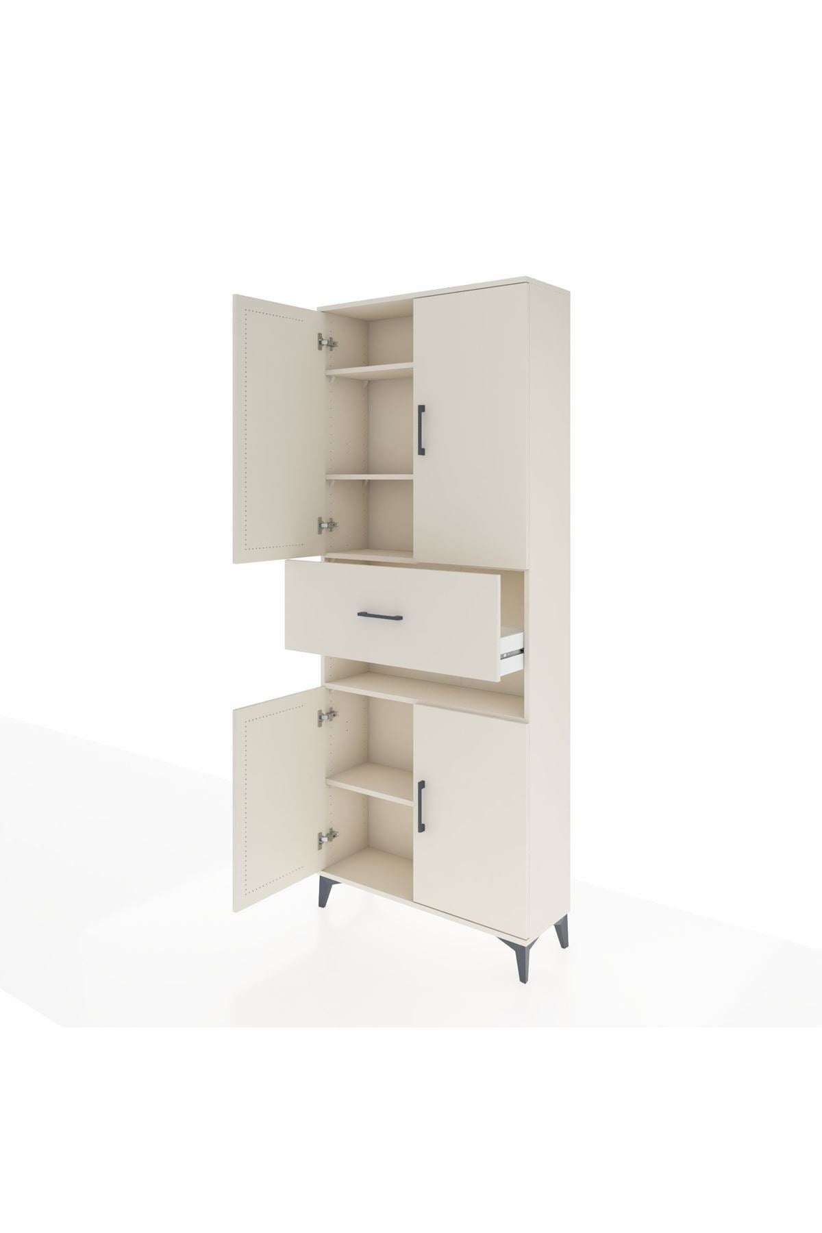 Arges Dolap 5 Raflı Tek Çekmeceli 4 Kapaklı 88x30x221 - S30M182V1A