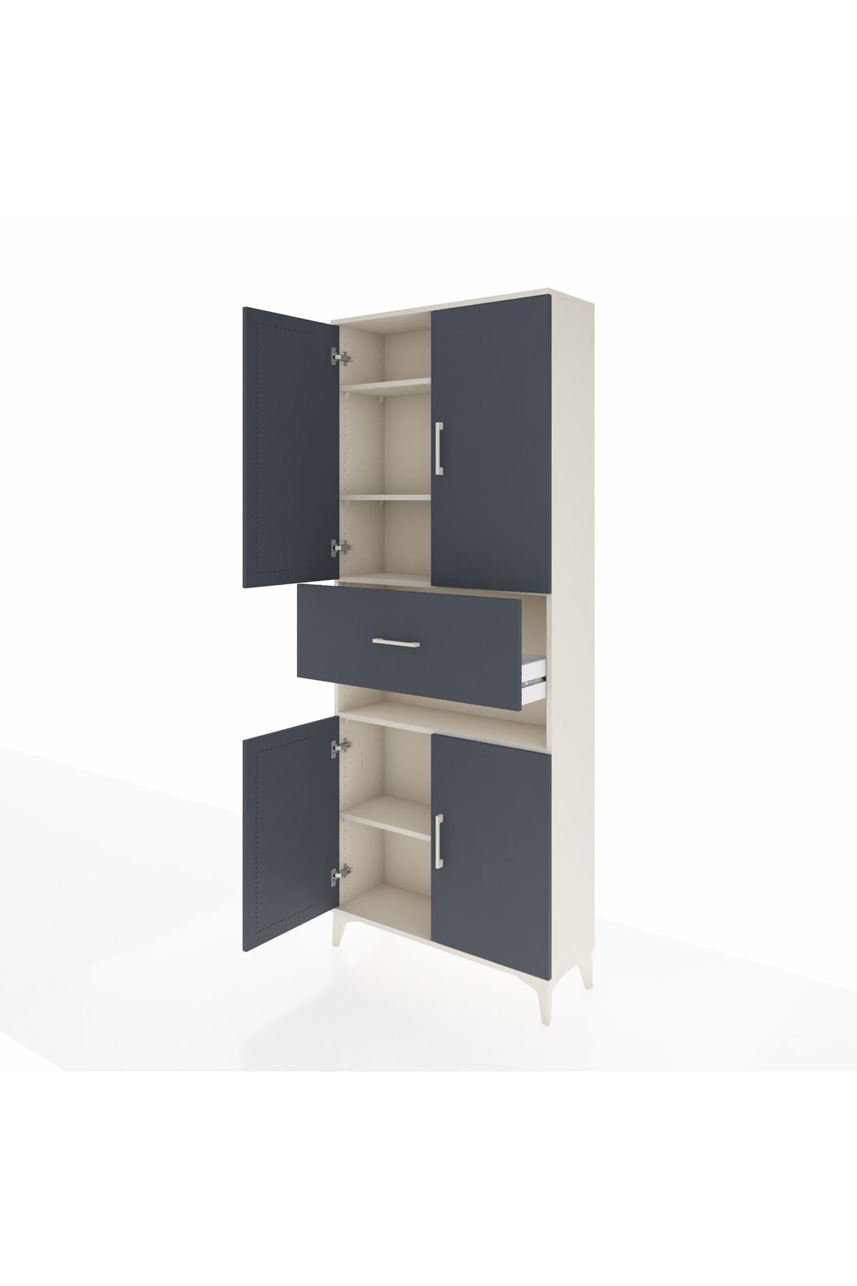 Arges Dolap 5 Raflı Tek Çekmeceli 4 Kapaklı 88x30x221 - S30M182V2A
