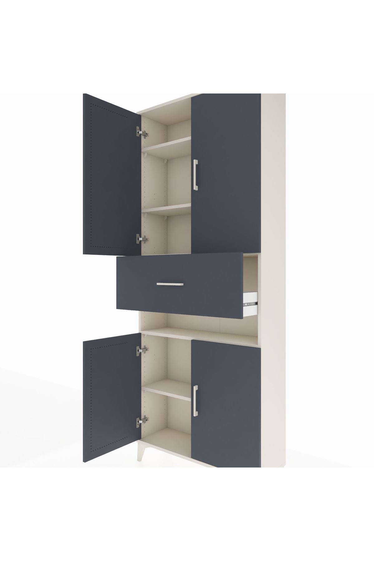 Arges Dolap 5 Raflı Tek Çekmeceli 4 Kapaklı 88x30x221 - S30M182V2A