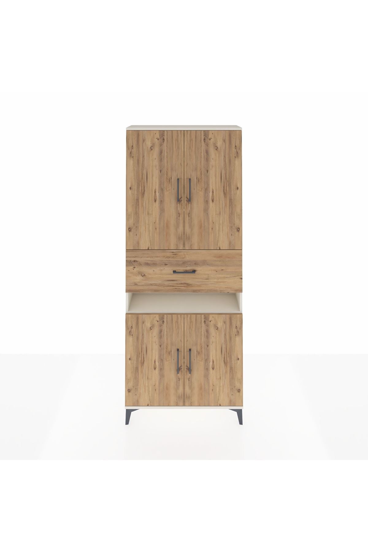 Arges Dolap 5 Raflı Tek Çekmeceli 4 Kapaklı 88x30x221 - S30M182V3A