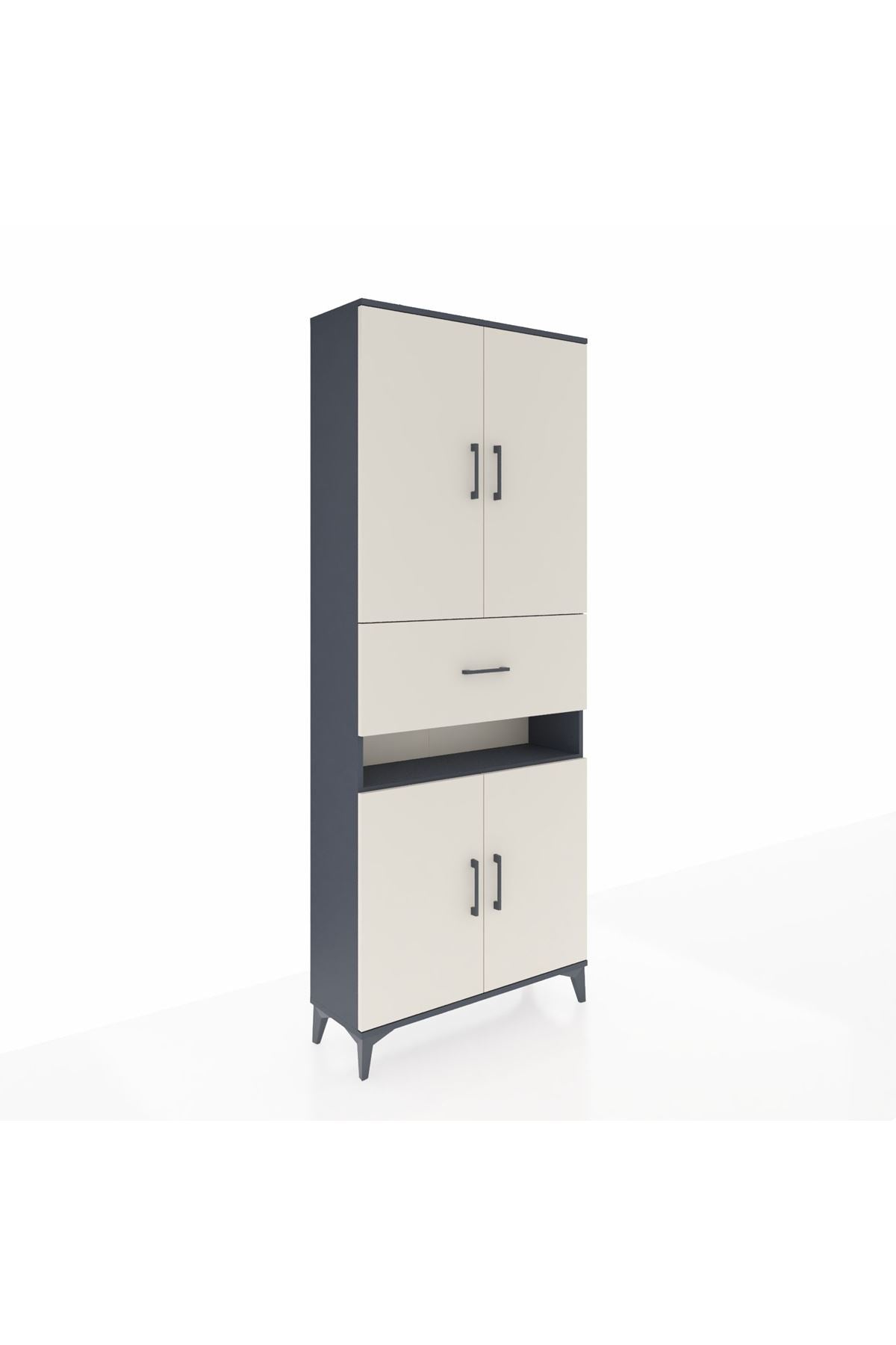 Arges Dolap 5 Raflı Tek Çekmeceli 4 Kapaklı 88x30x221 - S30M182V4A